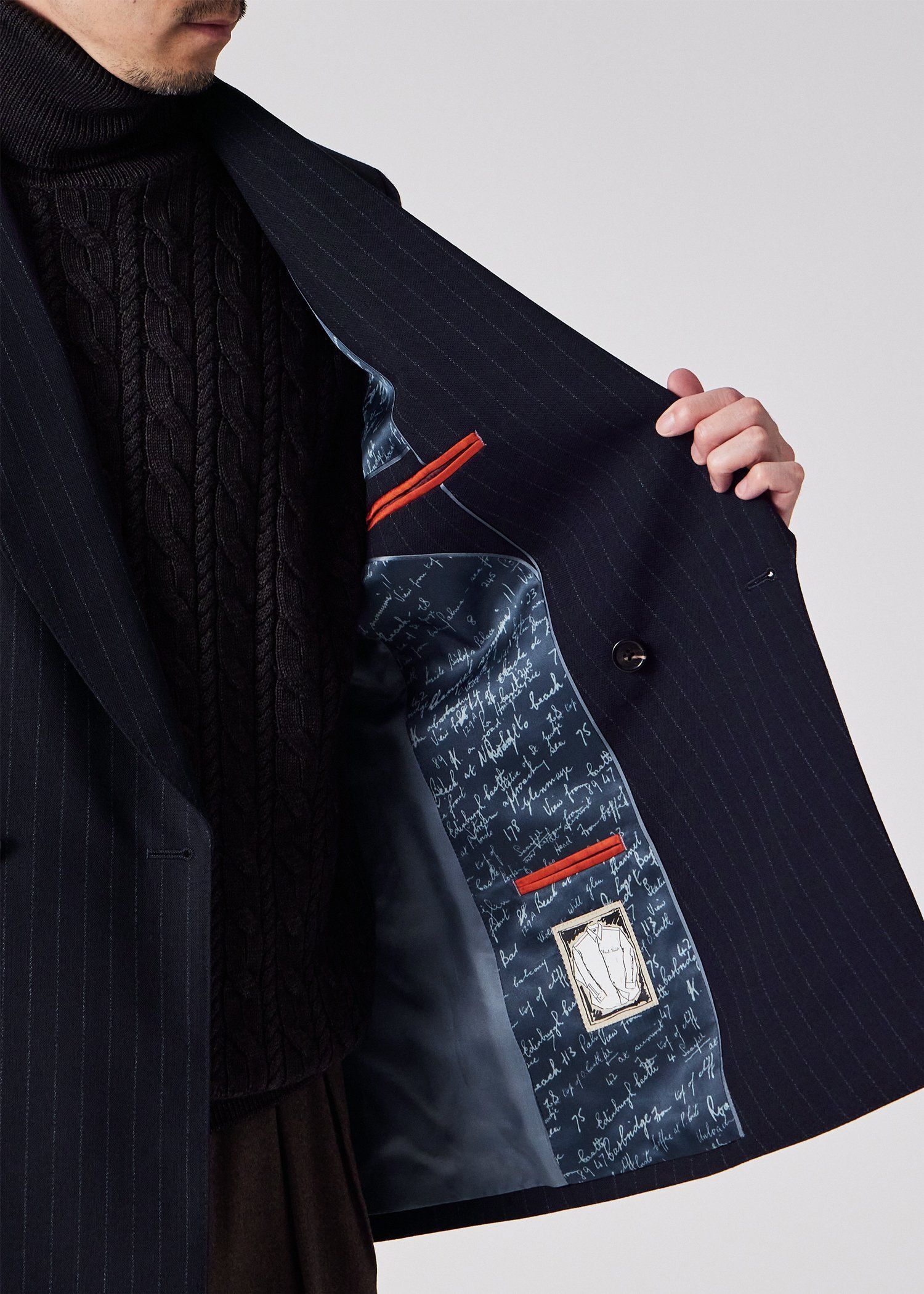 クラシックチョークストライプ 2Bダブルブレスト ジャケット ｜ポール