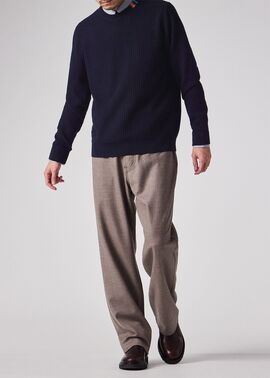 マルチカラーリブ クルーネックニット（ネイビー） ｜ポール・スミス