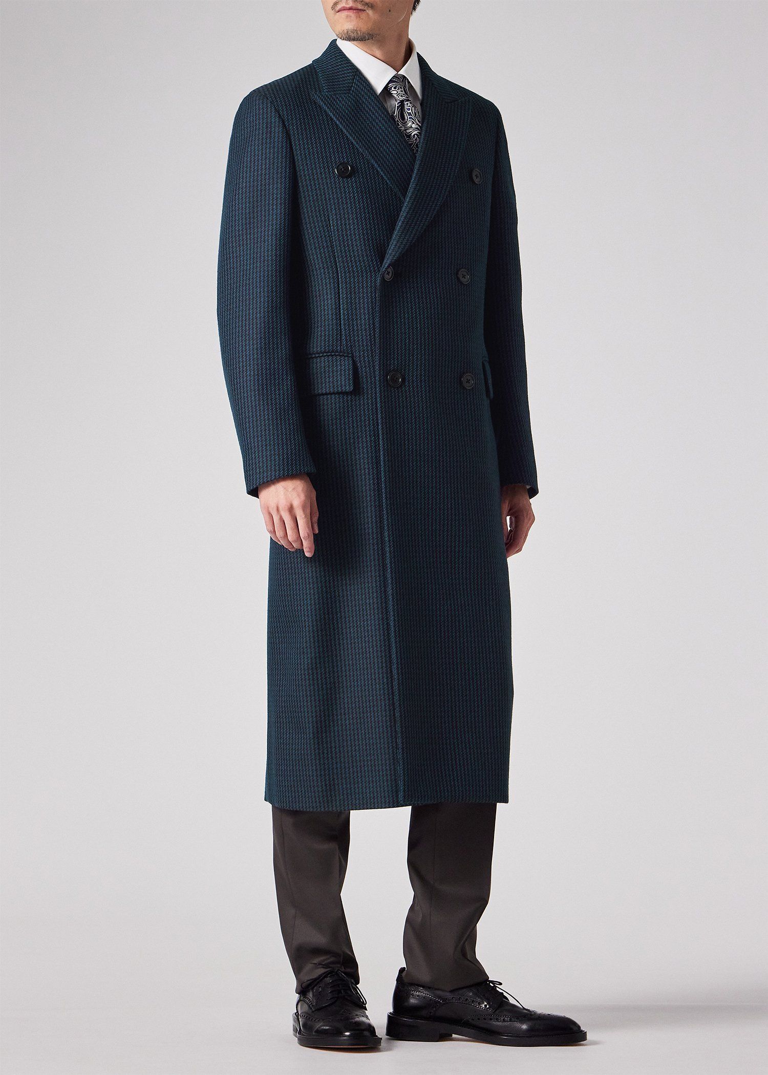 クラシックチェック ダブルチェスターコート