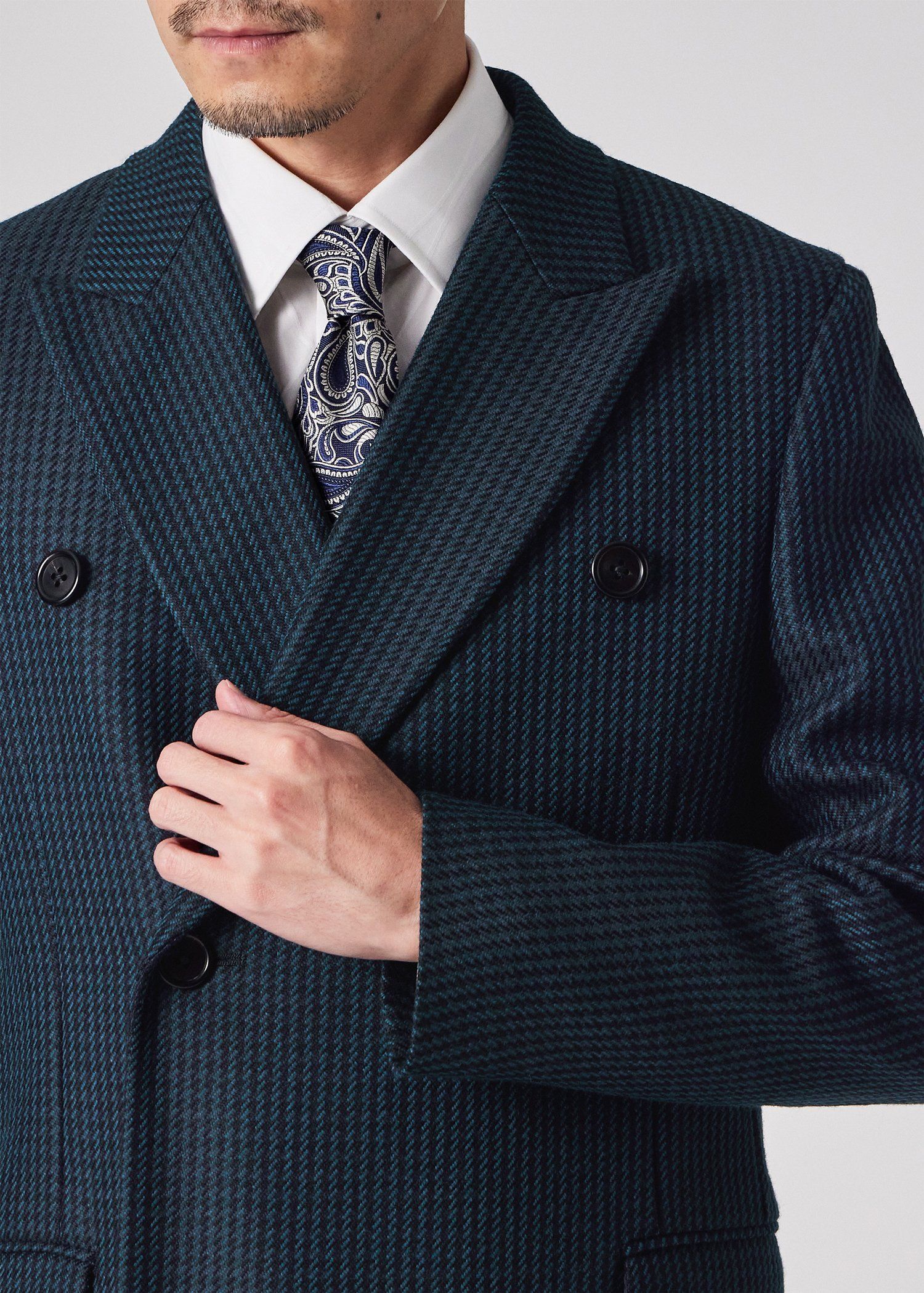 クラシックチェック ダブルチェスターコート