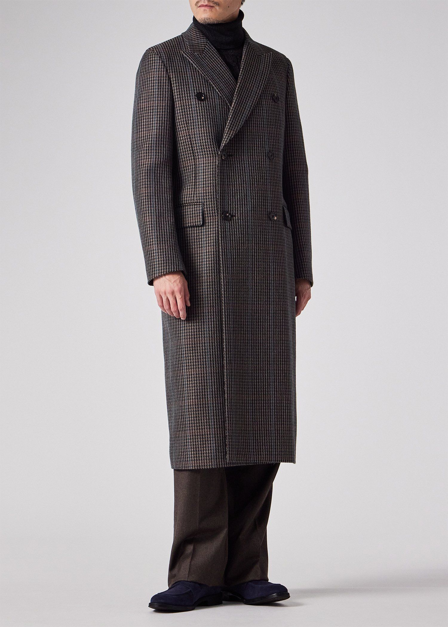 クラシックチェック ダブルチェスターコート