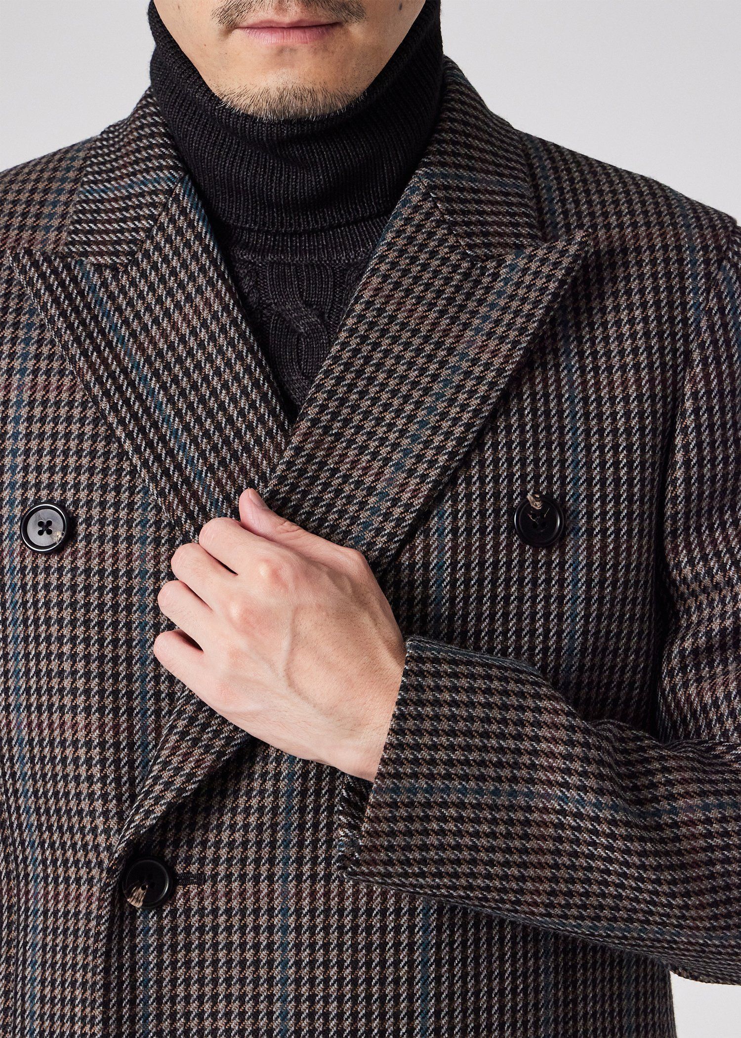 クラシックチェック ダブルチェスターコート