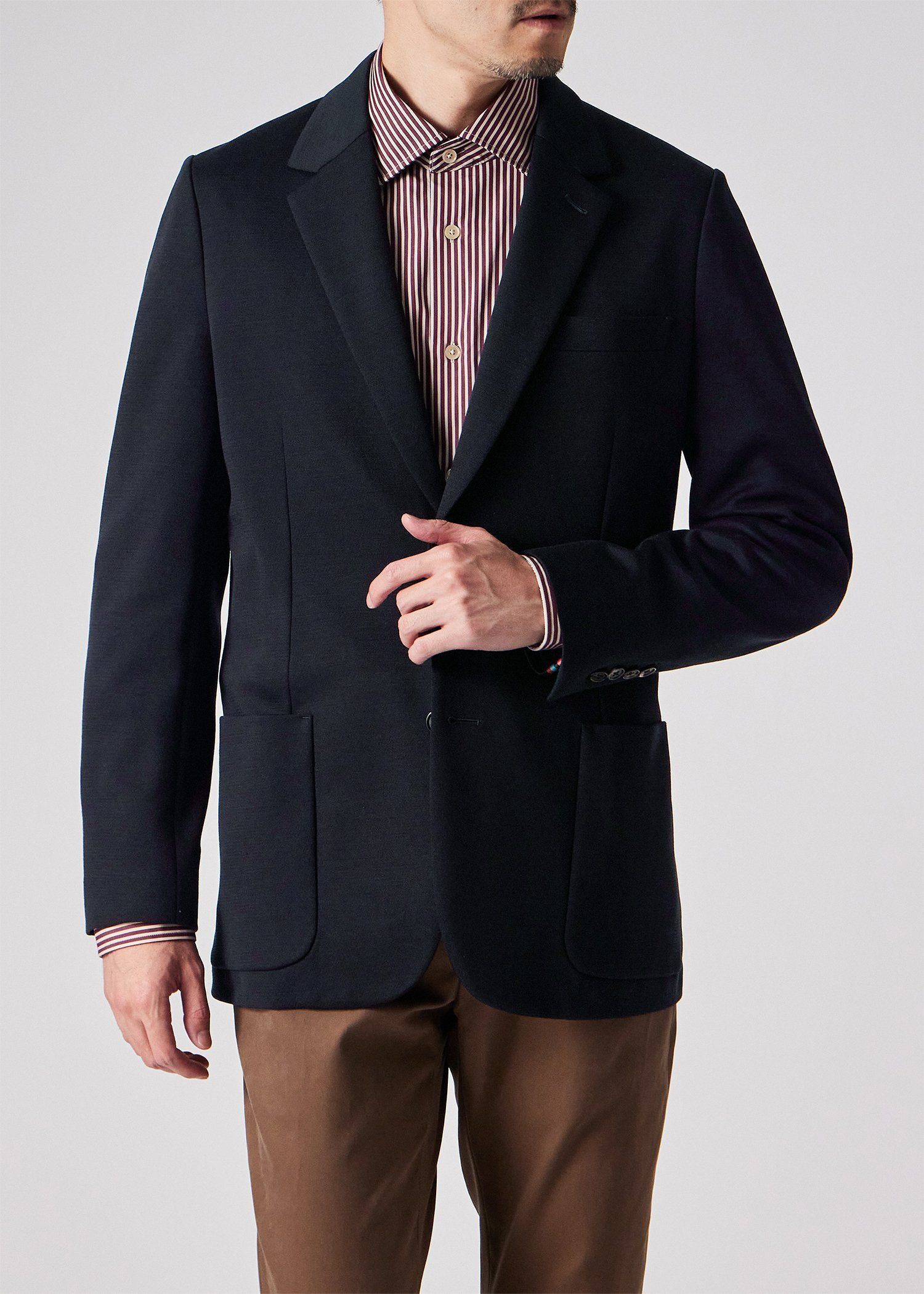 ストレッチジャージ シングル2Bジャケット（ネイビー） ｜ポール・スミス