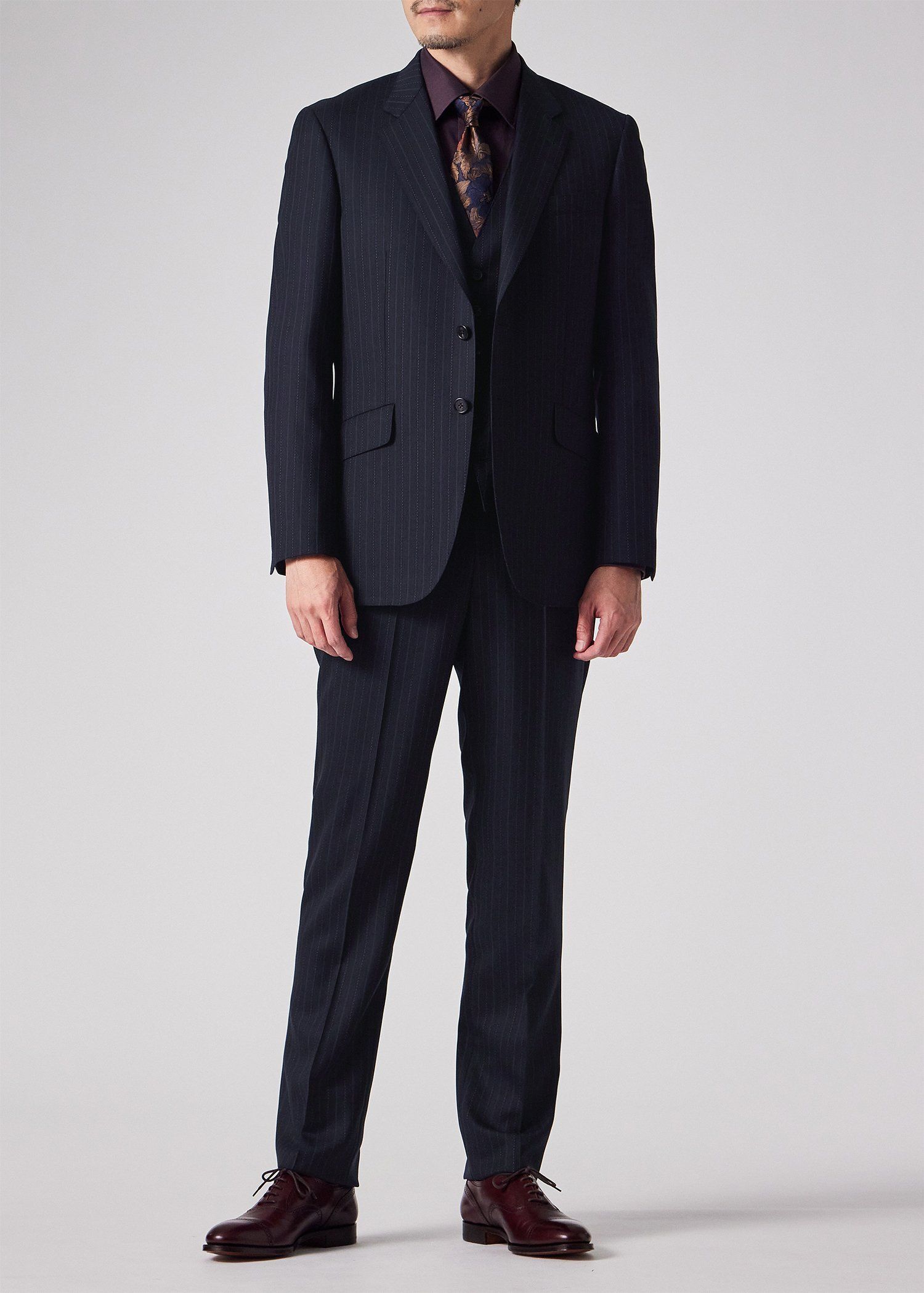 Paul Smith ストライプスーツ オルタネイトストライプ シングル2Bスーツ（ネイビー） ｜ポール・スミス