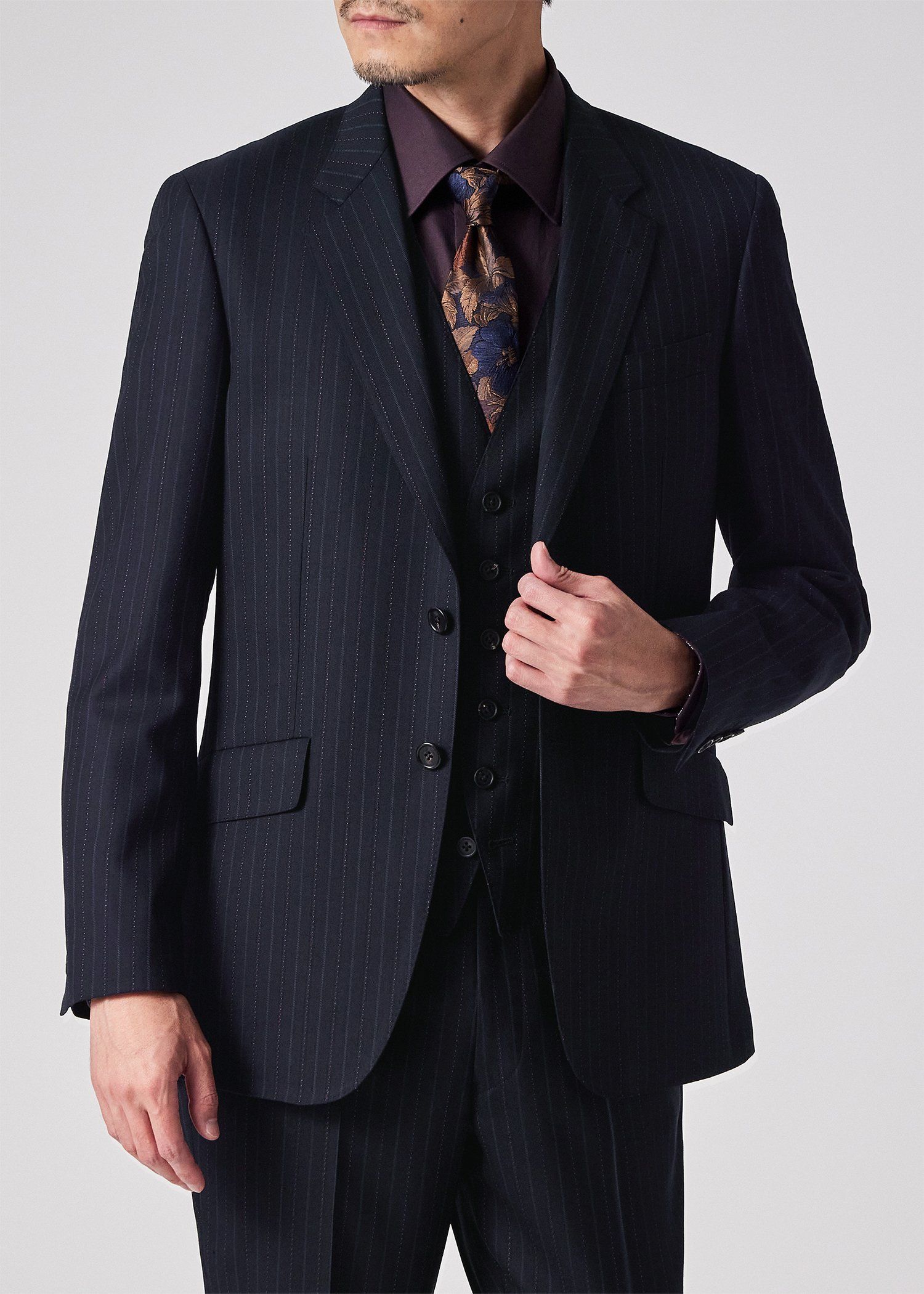 オルタネイトストライプ シングル2Bスーツ（ネイビー） ｜ポール・スミス