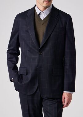 ウィンドウペーン シングル2Bジャケット（ネイビー） ｜ポール・スミス