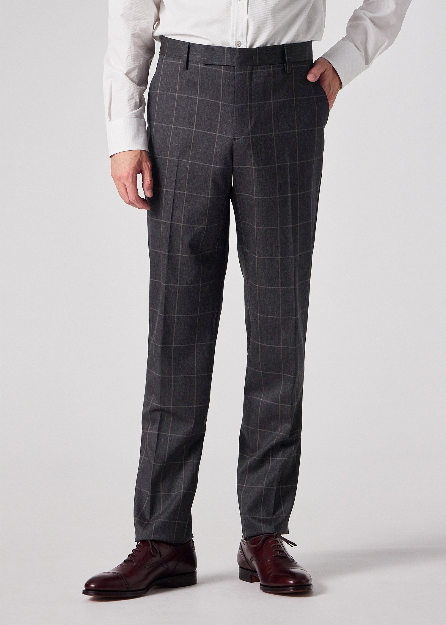 ウィンドウペーン テーパードトラウザーズ