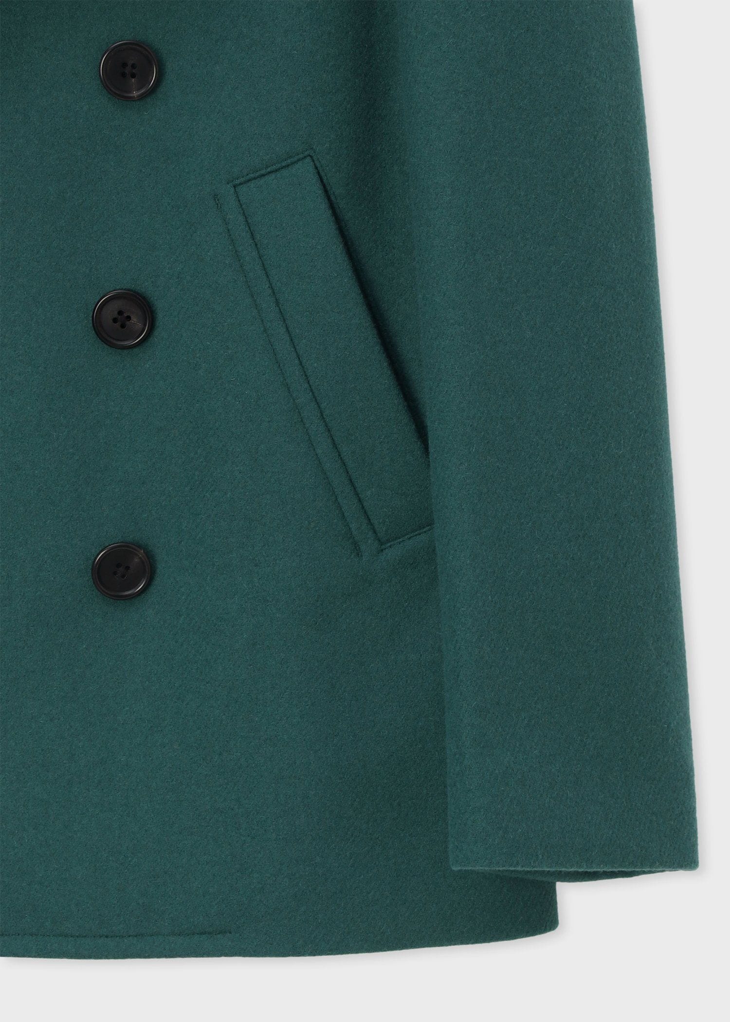 ブラッシュドメルトンツイル ピーコート（ブルーグリーン） ｜ポール