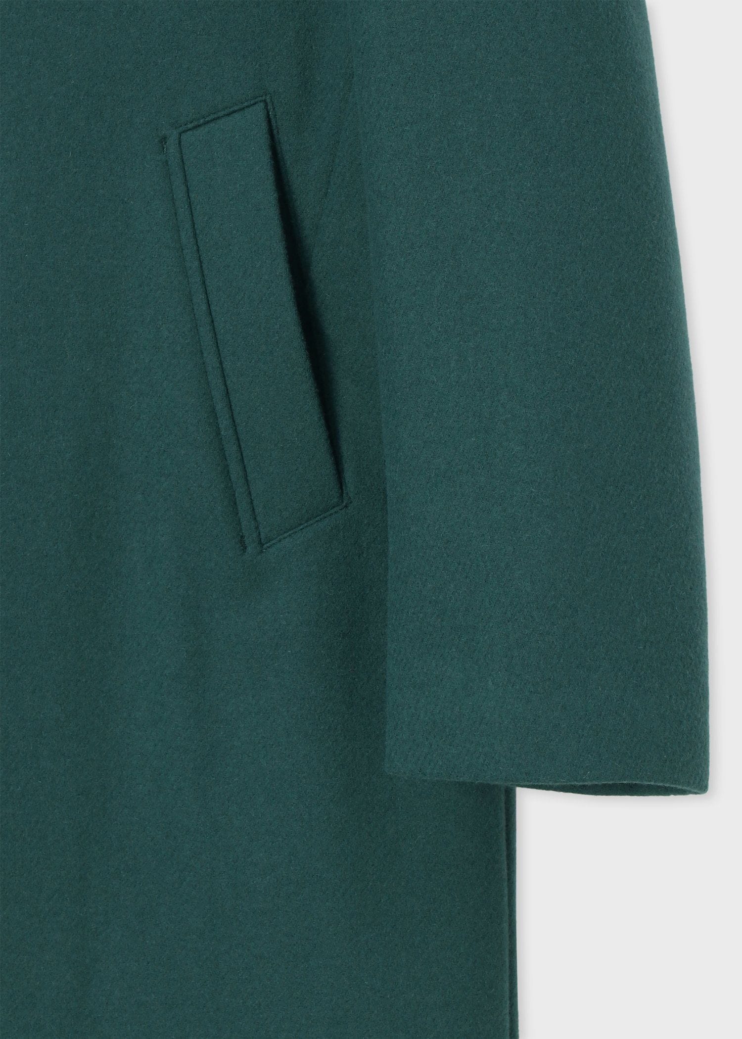 ブラッシュドメルトンツイル チェスターコート（ブルーグリーン