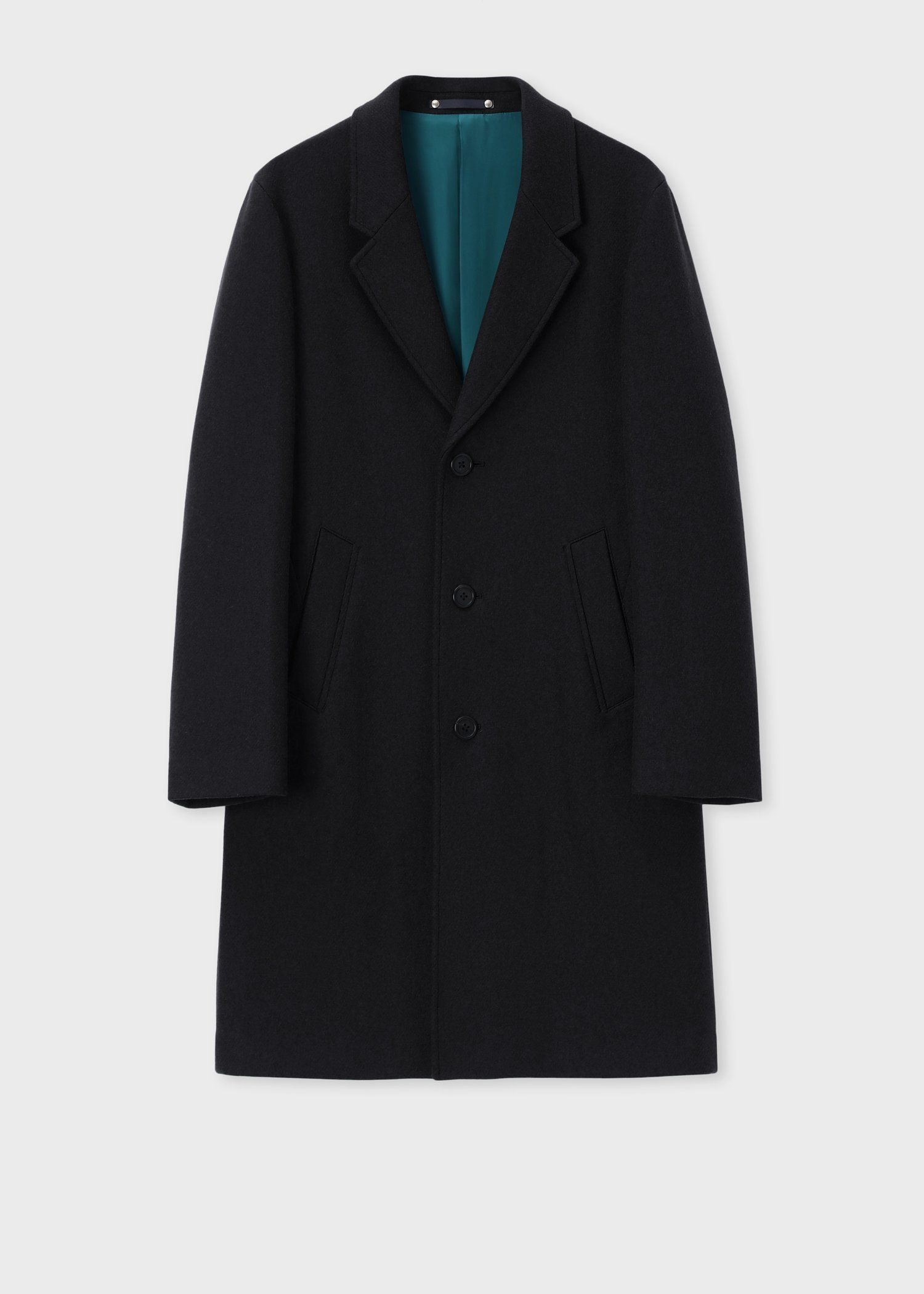 ブラッシュドメルトンツイル チェスターコート（ブラック） ｜ポール