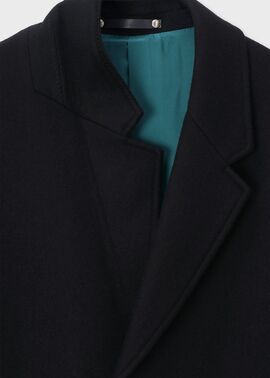 ブラッシュドメルトンツイル チェスターコート（ブラック） ｜ポール