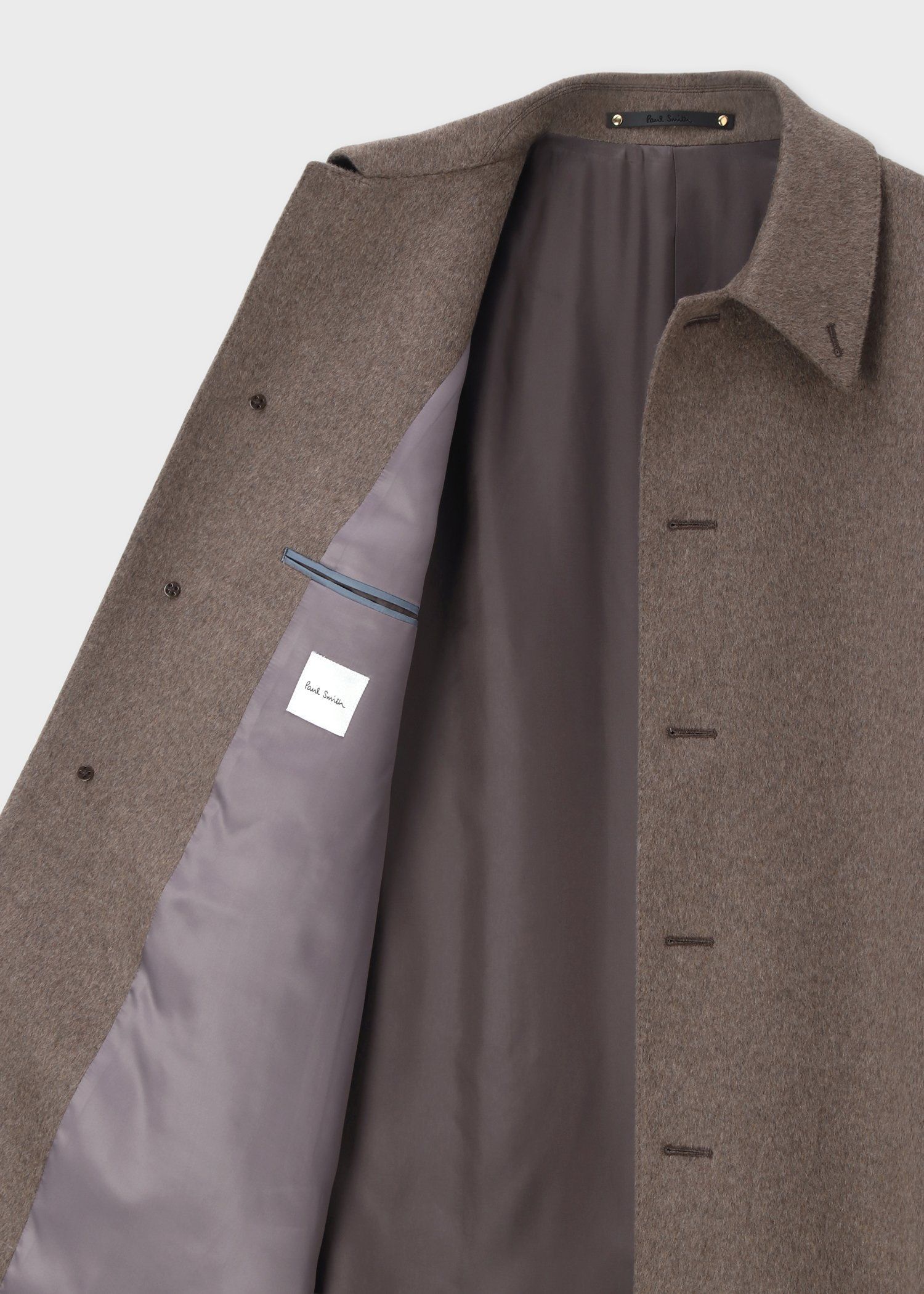 カシミヤビーバー ステンカラーコート（サンドブラウン） ｜ポール・スミス