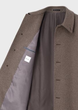 【美品】Paul Smith カシミヤアンゴラステンカラーコート Lサイズ PaulSmith ポールスミス ステンカラーコート 黒 カシミヤ アンゴラ L