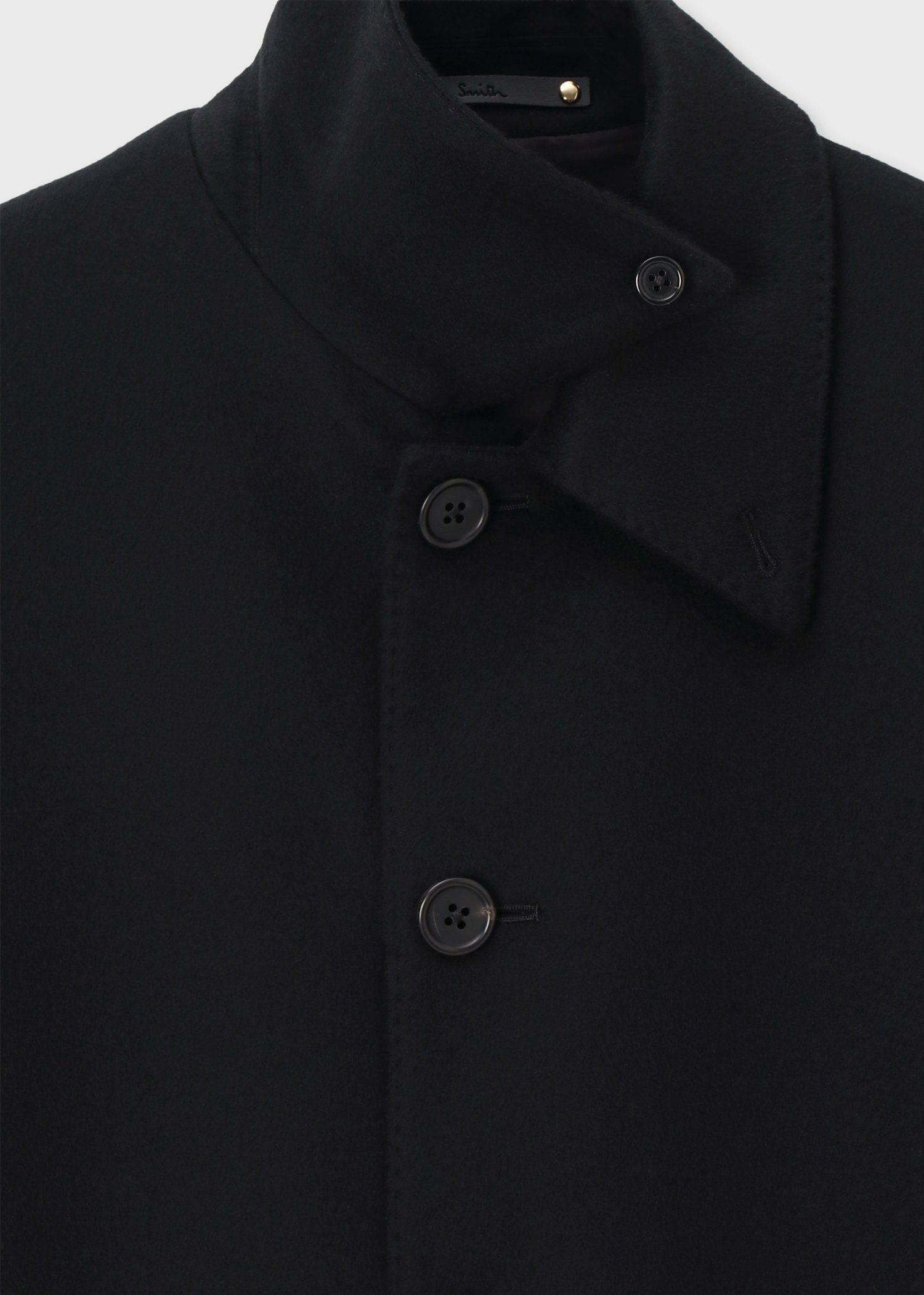 カシミヤビーバー ステンカラーコート（ブラック） ｜ポール・スミス