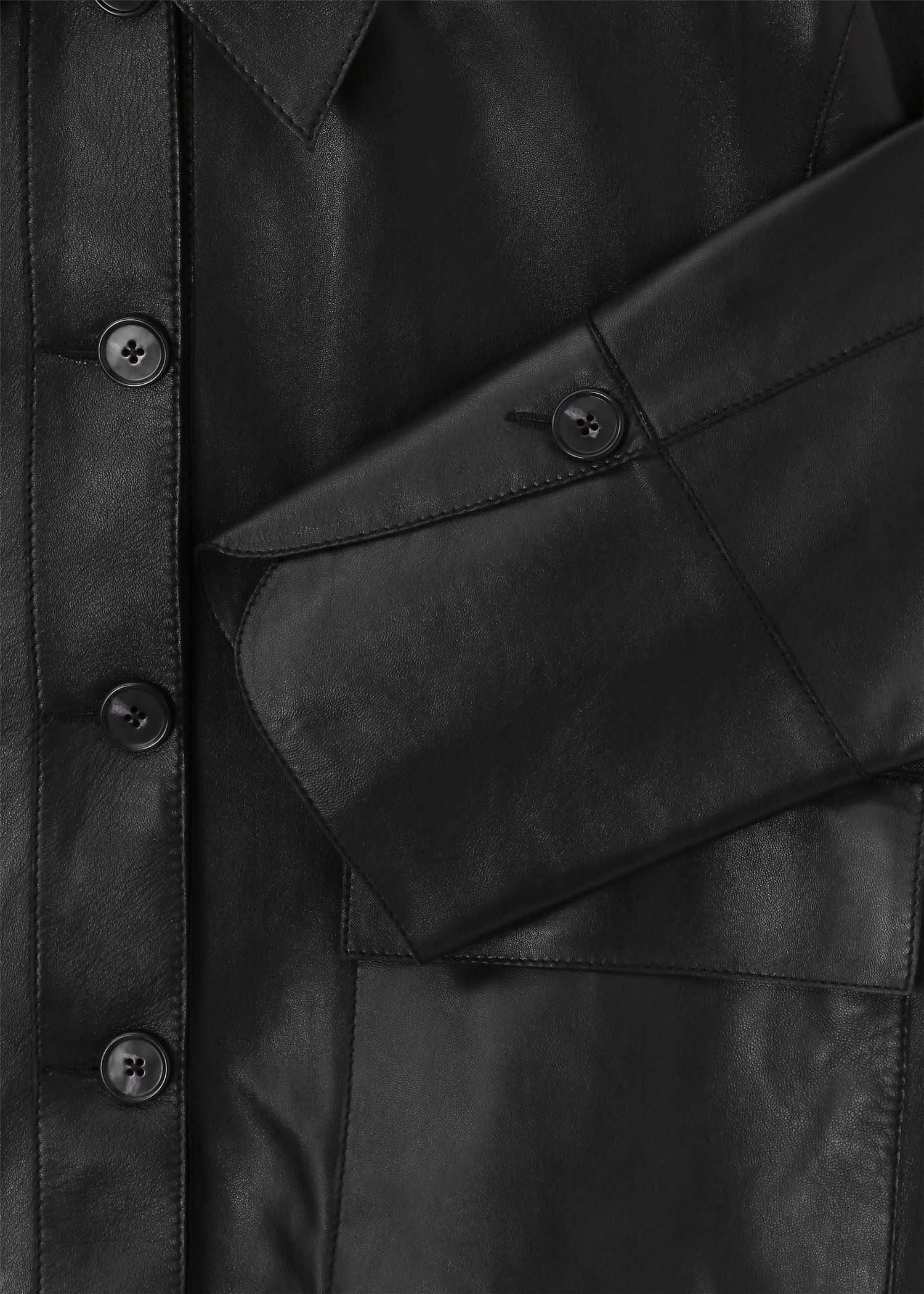 ウィメンズ ブラック クロップド レザージャケット ｜ポール・スミス