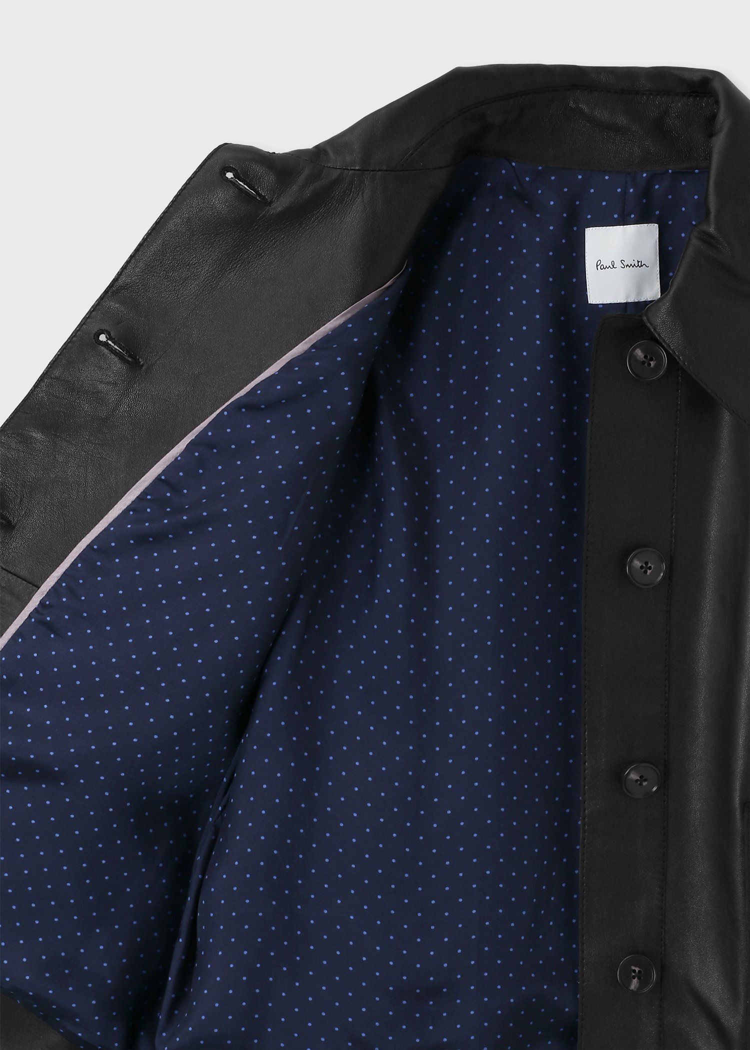 ウィメンズ ブラック クロップド レザージャケット ｜ポール・スミス