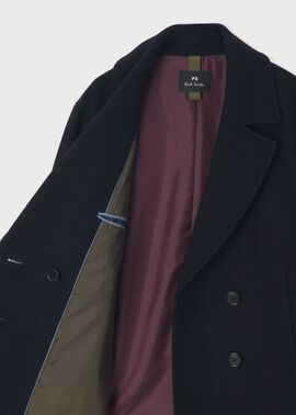 ウィメンズ ウールカルゼ ショート ピーコート（ネイビー） ｜ポール