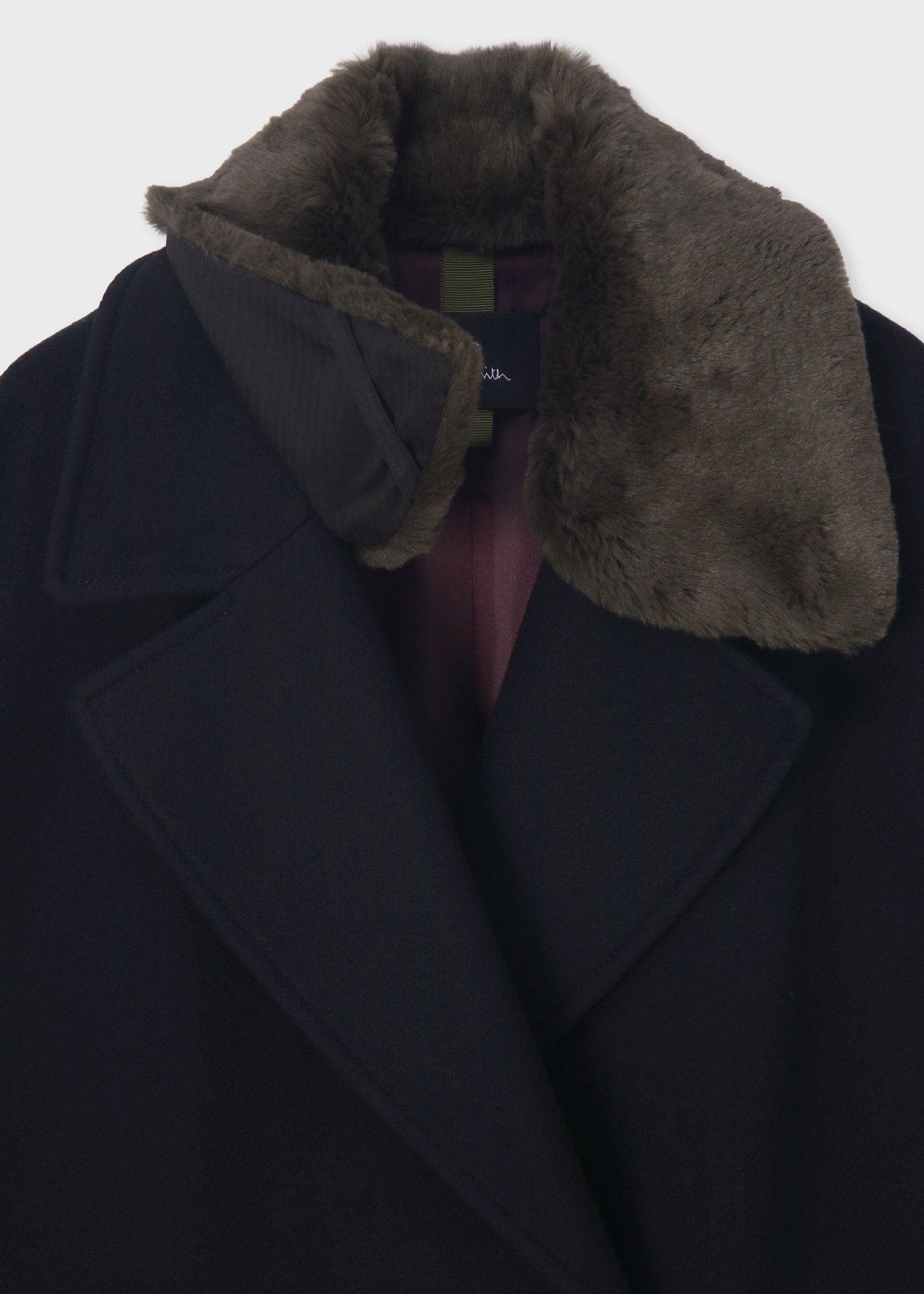 ウィメンズ ウールカルゼ ロングコート（ネイビー） ｜ポール・スミス