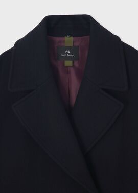 ウィメンズ ウールカルゼ ロングコート（ネイビー） ｜ポール・スミス