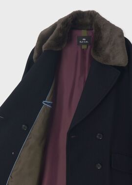 ウィメンズ ウールカルゼ ロングコート（ネイビー） ｜ポール・スミス