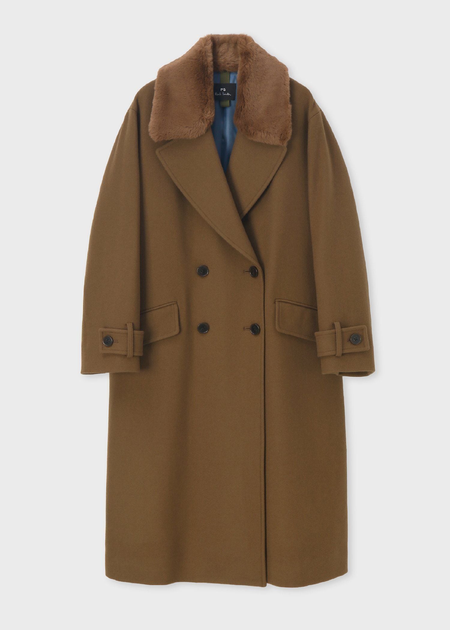 【ヌルハチ】 ポールスミスロンドン　ロングコート　ウール　モヘア　Lサイズ ウィメンズ ウールカルゼ ロングコート（ネイビー） ｜ポール・スミス