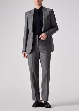 ウィメンズ カシミアブレンド フランネル ジャケット（グレー