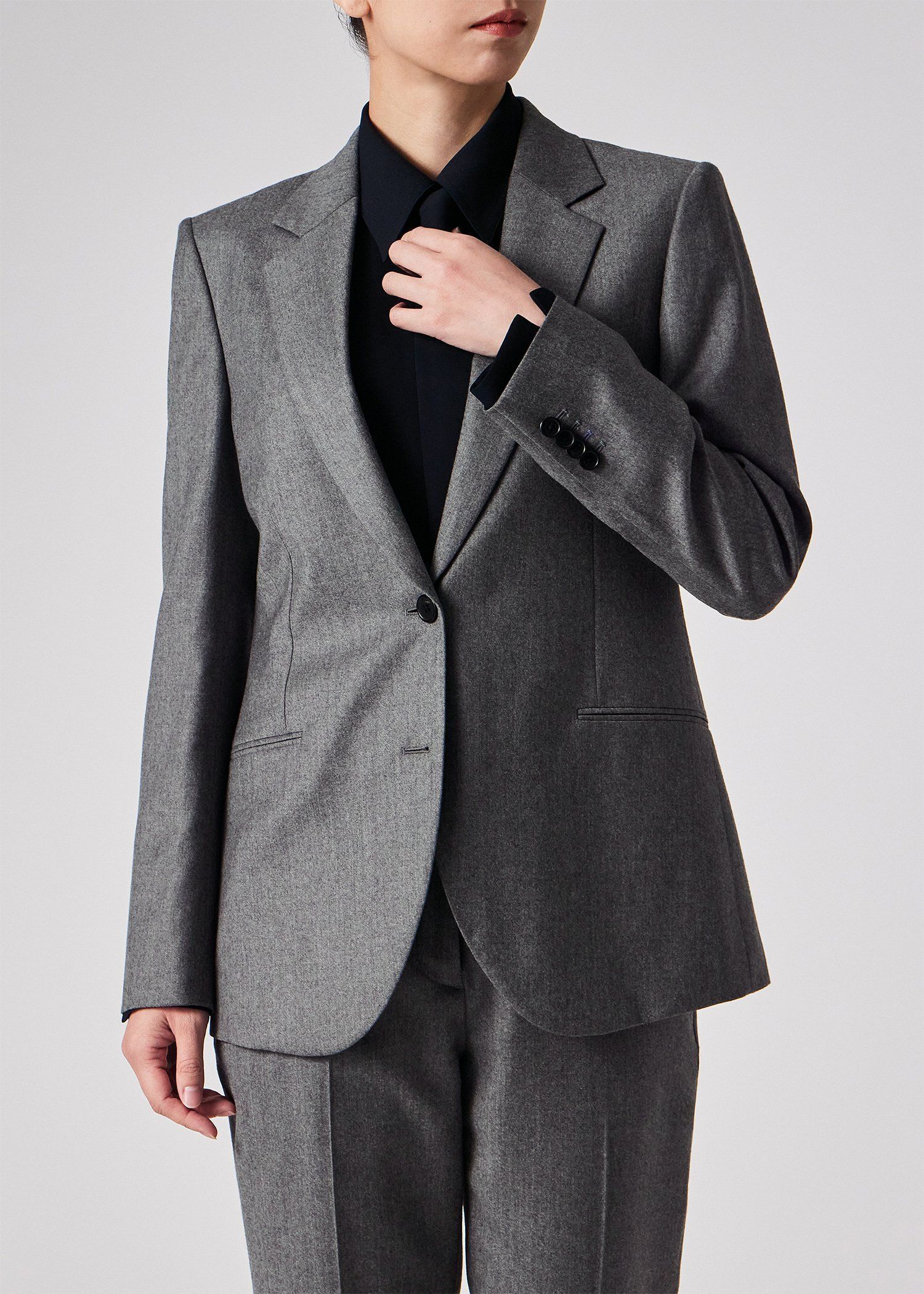 ウィメンズ カシミアブレンド フランネル ジャケット