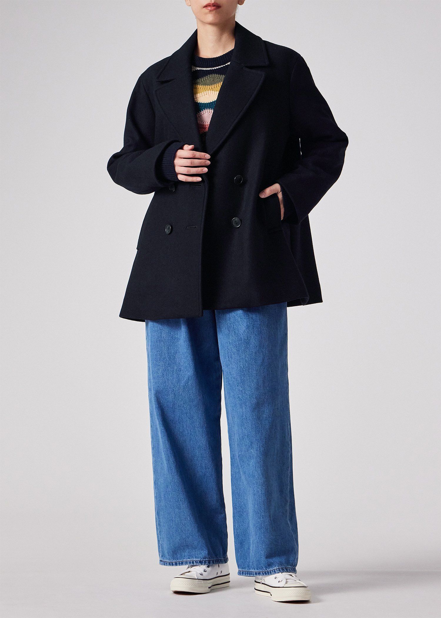 【希少】ボートハウス x ポパイ コラボ ウール ネイビー ピーコート Super120's ウールメルトンピーコート/ネイビー | Factelier