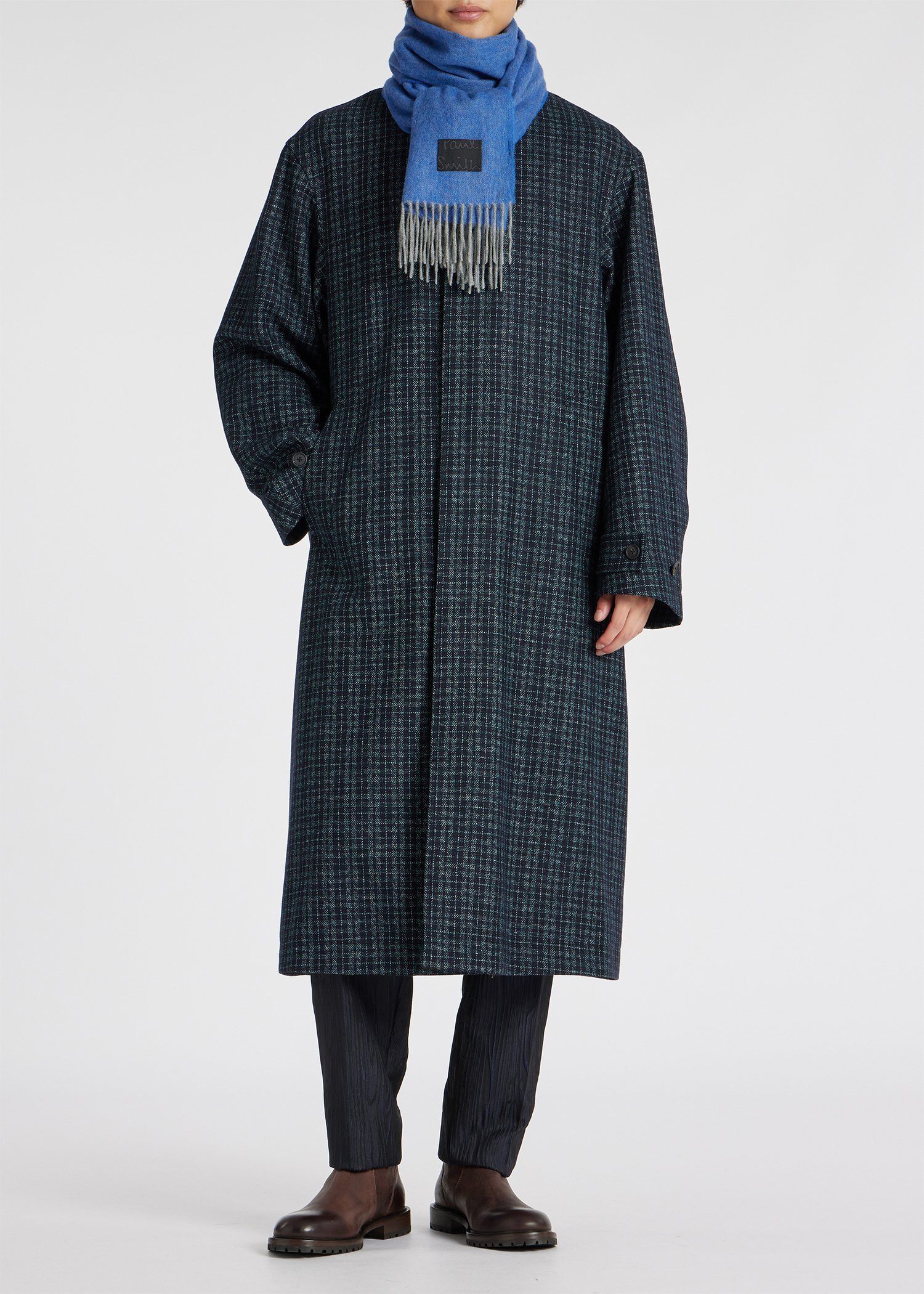 "Cropped Logo" カシミヤブレンド マフラー