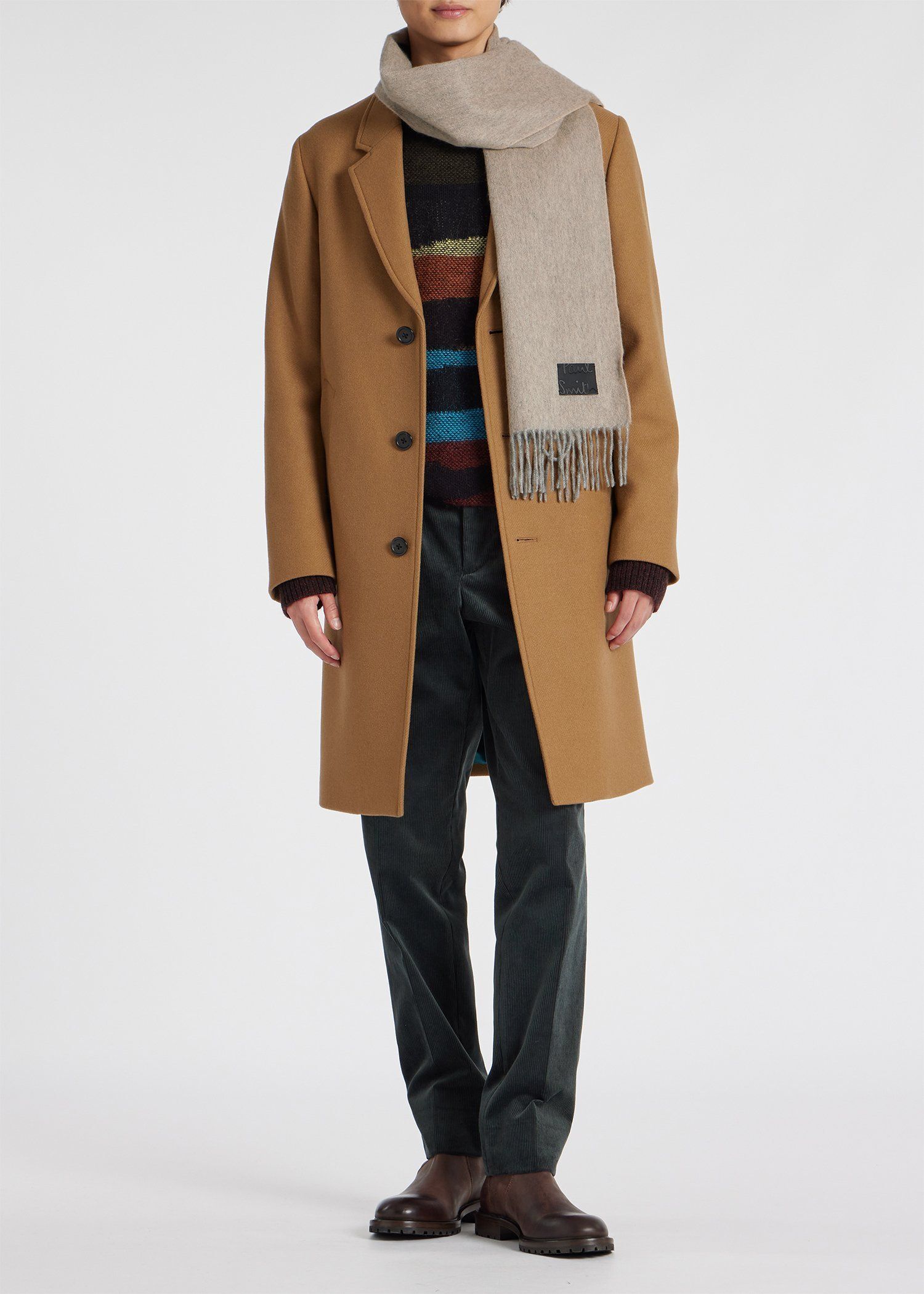 "Cropped Logo" カシミヤブレンド マフラー