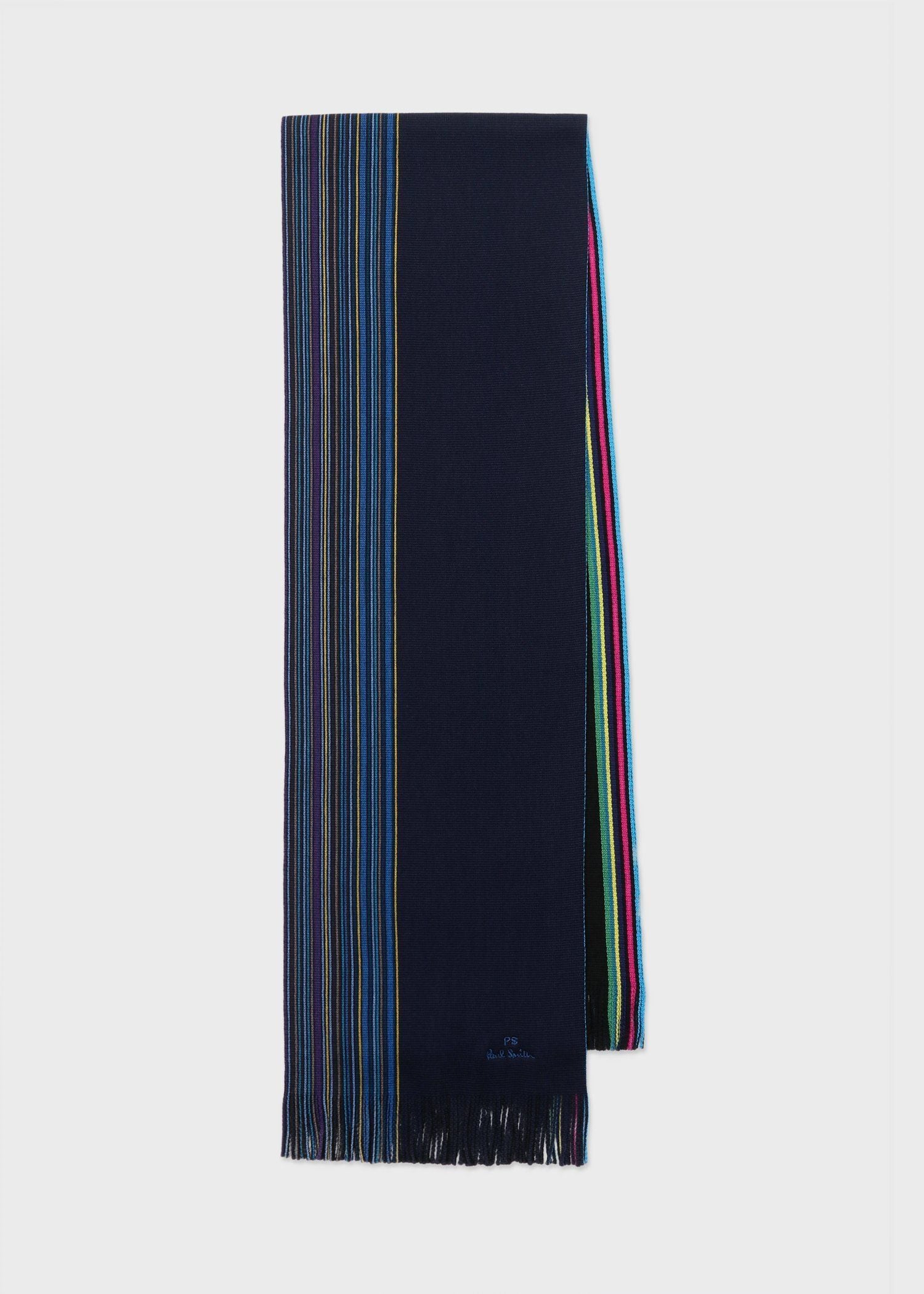 ハーフストライプ ラッセル マフラー（ネイビー） ｜ポール・スミス