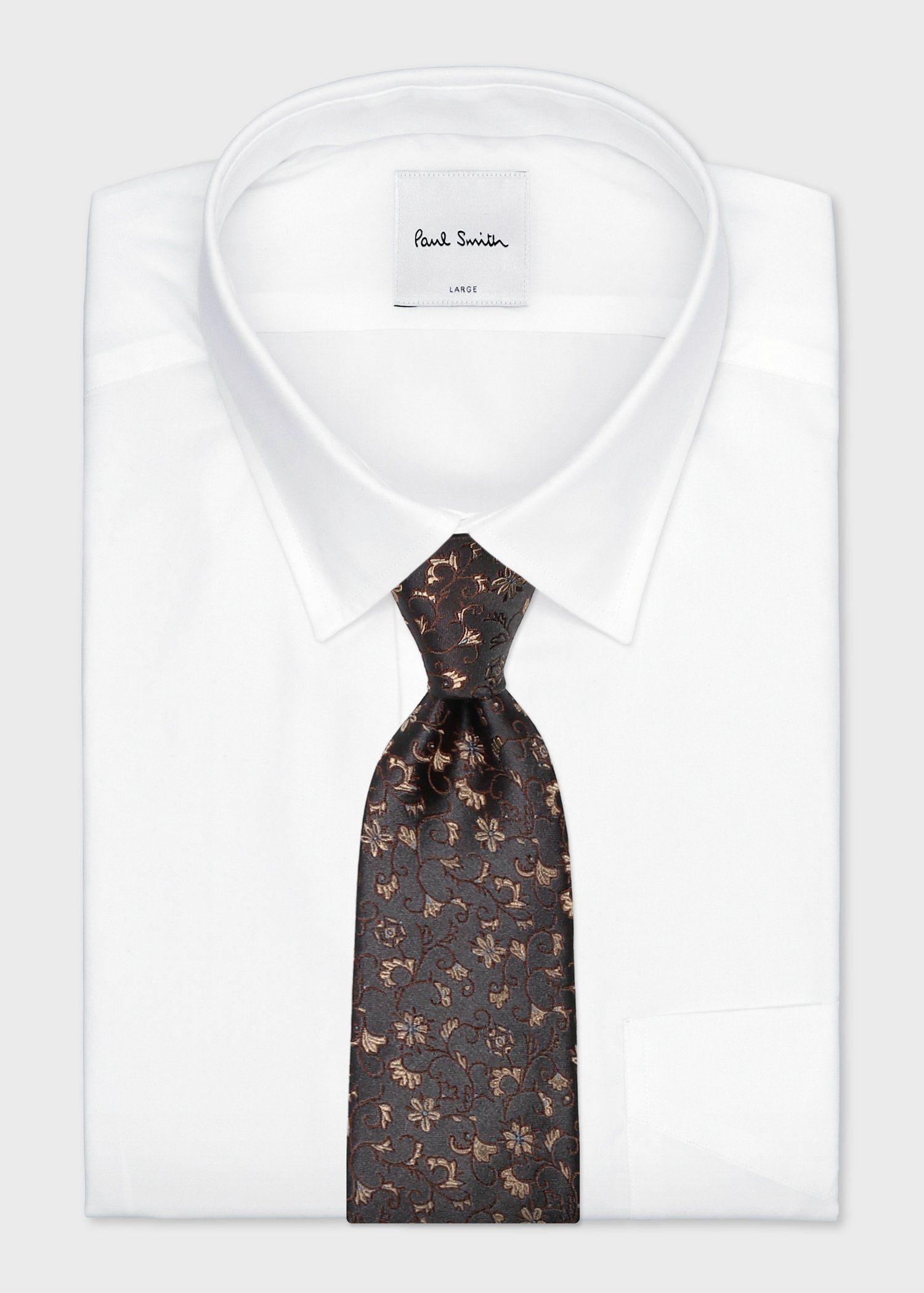 フローラルパターン タイ（ダークグレー） ｜ポール・スミス