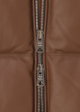 シープスキン レザーダウンジャケット（ブラウン） ｜ポール・スミス