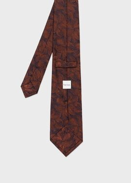 ジャカードフラワー タイ（ダークオレンジ） ｜ポール・スミス