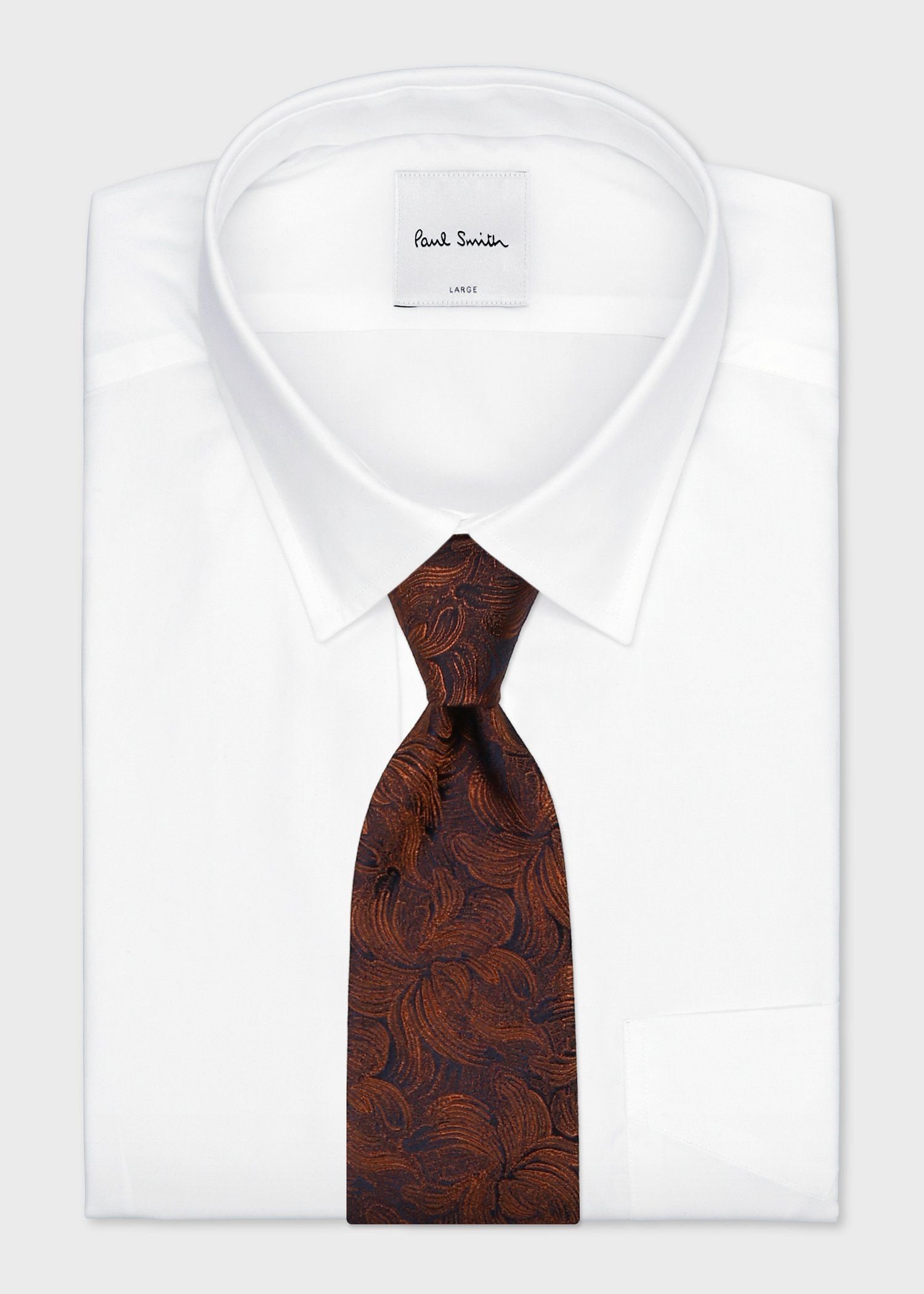 ジャカードフラワー タイ（ダークオレンジ） ｜ポール・スミス