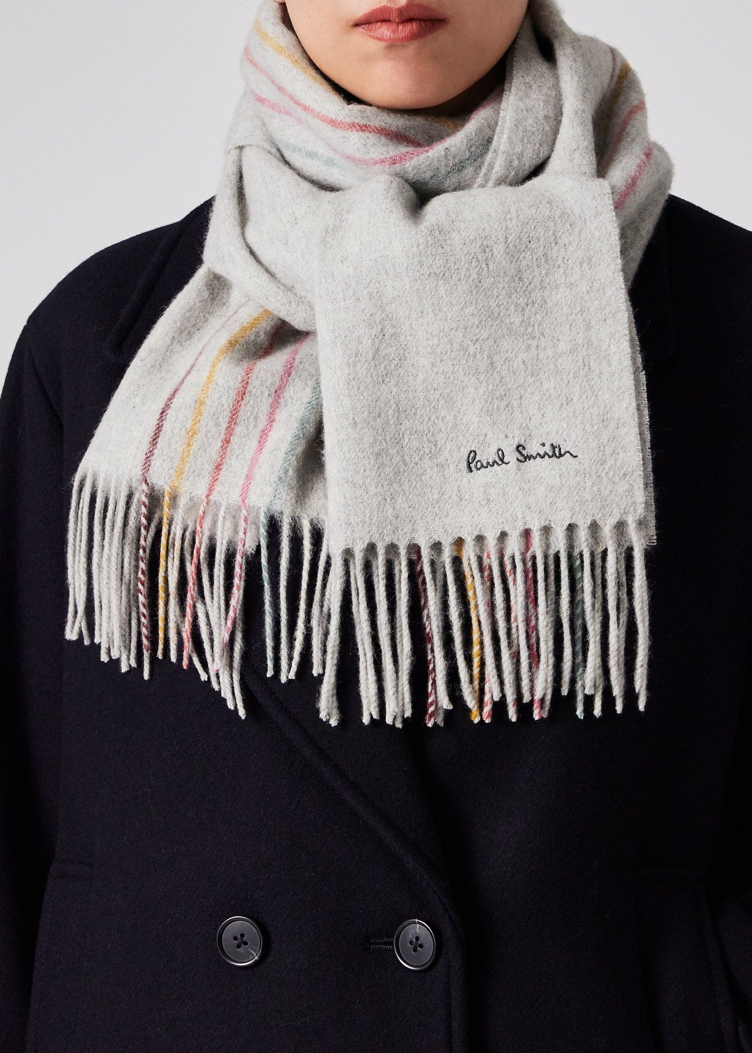 ウィメンズ スワール ライン マフラー（ライトグレー） ｜ポール・スミス