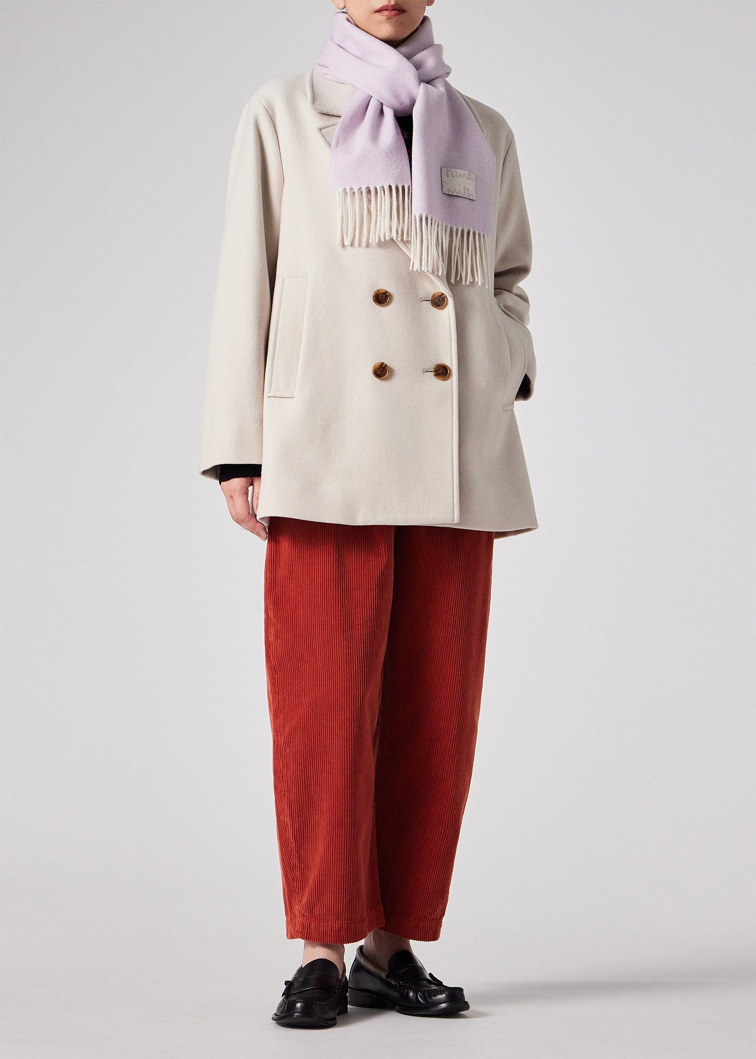 ウィメンズ "Cropped Logo" カシミヤブレンド マフラー