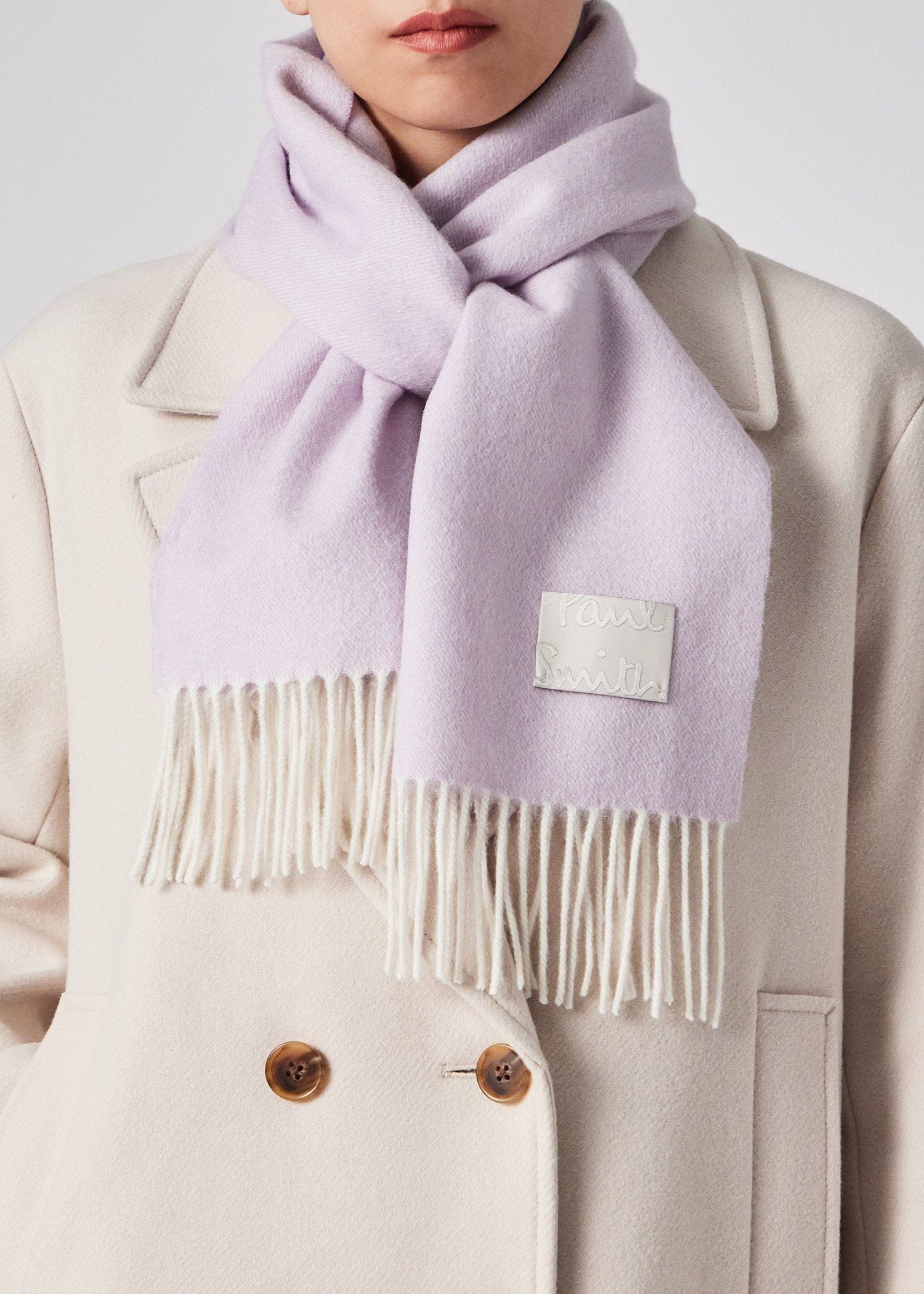 ウィメンズ "Cropped Logo" カシミヤブレンド マフラー