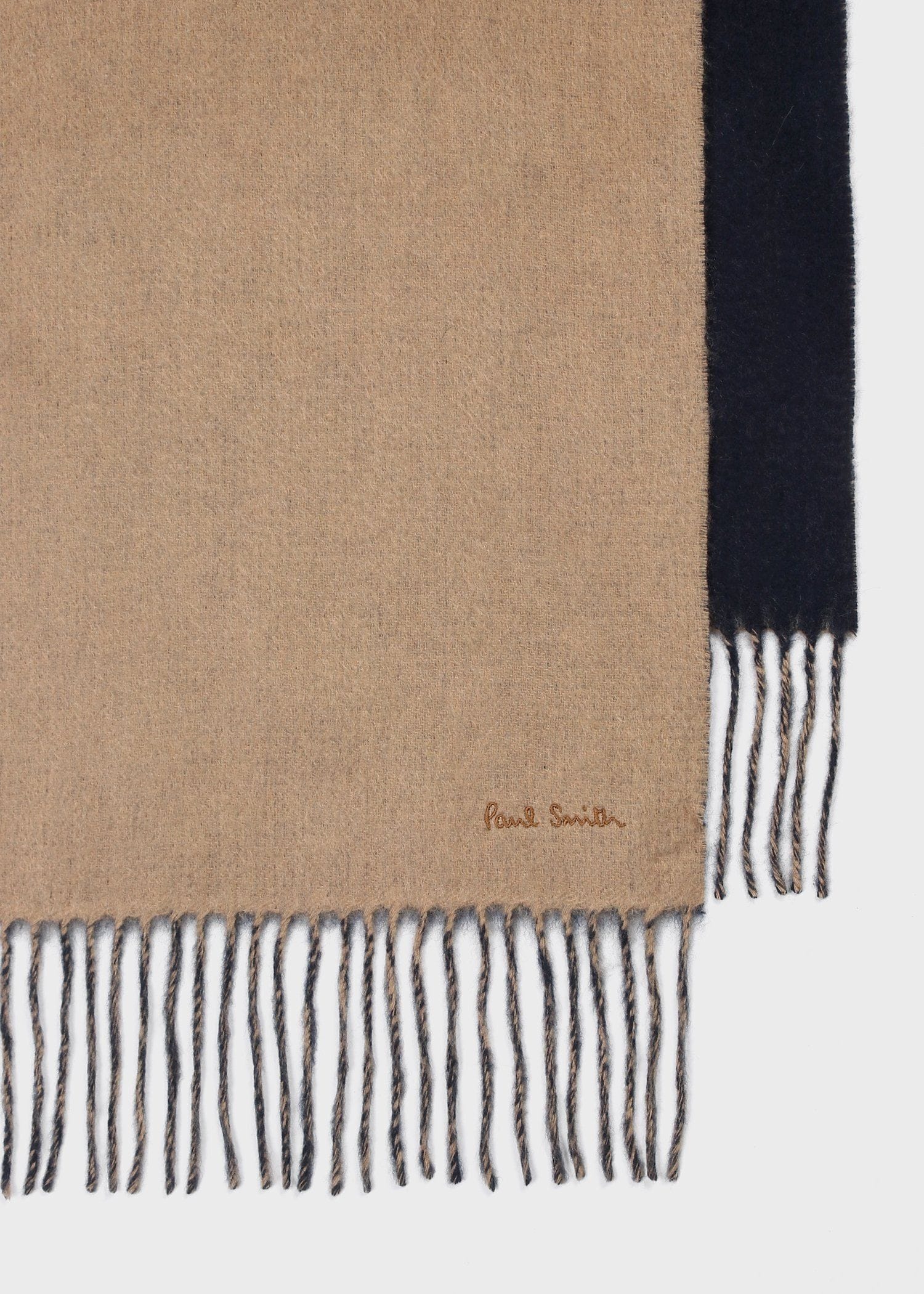 ウィメンズ カシミヤ リバーシブルマフラー（キャメル） ｜ポール・スミス