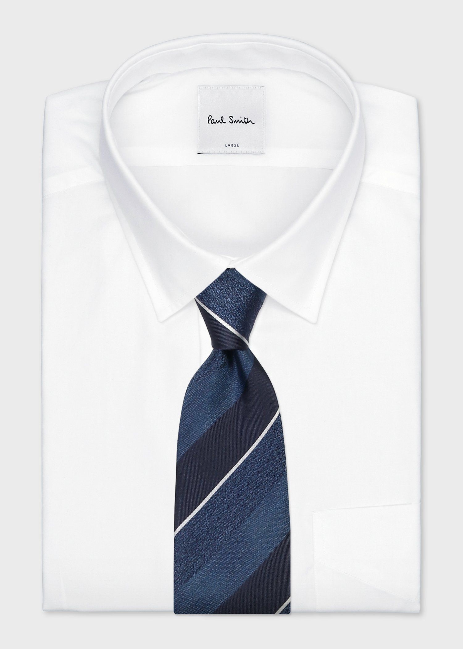 テクスチャードミックス レジメンタル タイ（ネイビー） ｜ポール・スミス