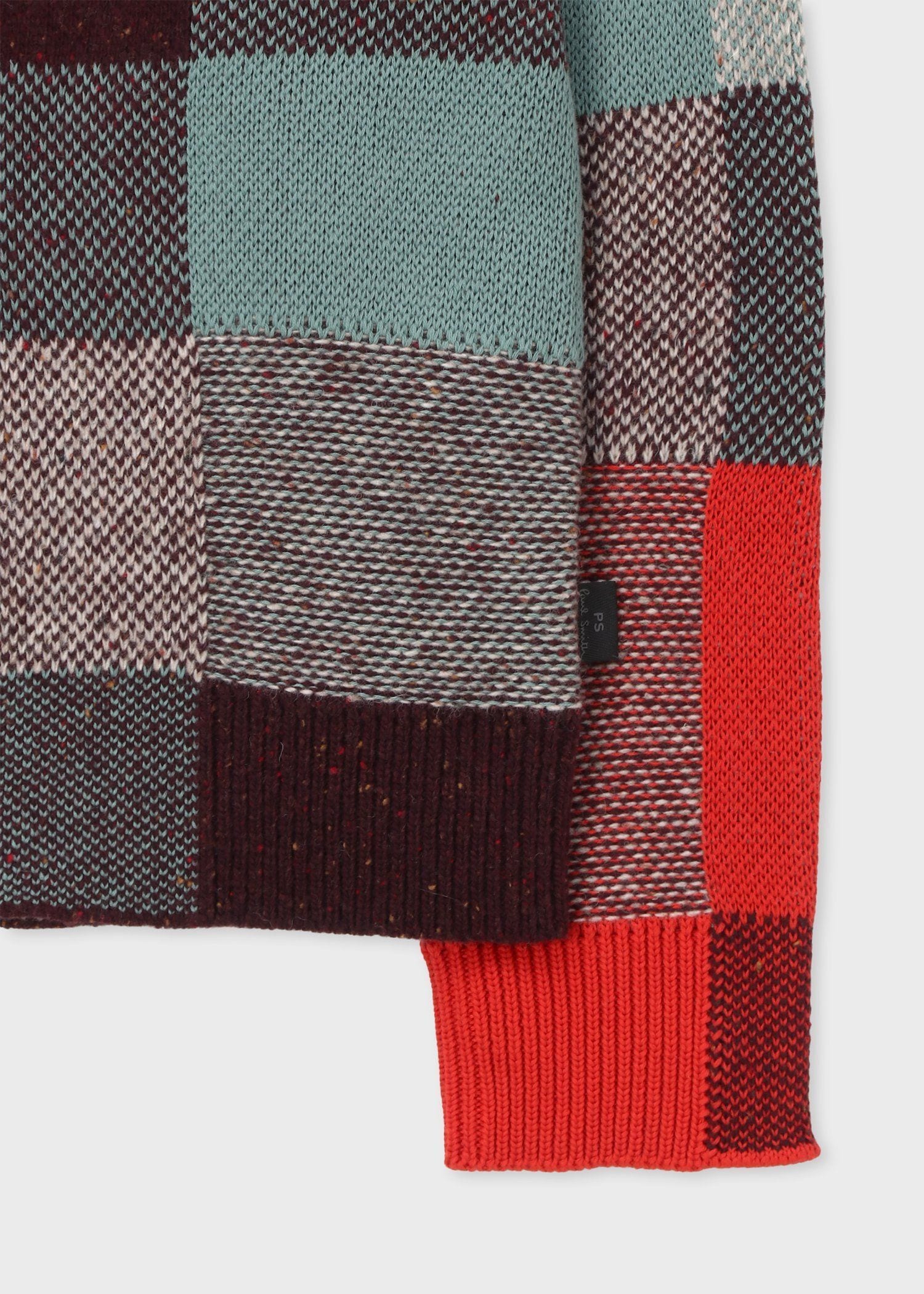 ブロークンチェック クルーネックニット（ターコイズ） ｜ポール・スミス