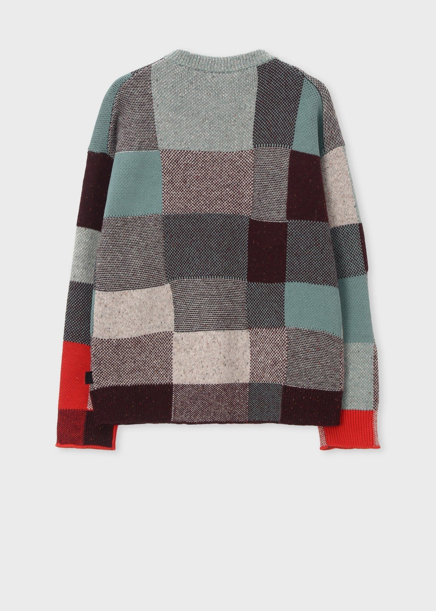 ブロークンチェック クルーネックニット（ターコイズ） ｜ポール・スミス