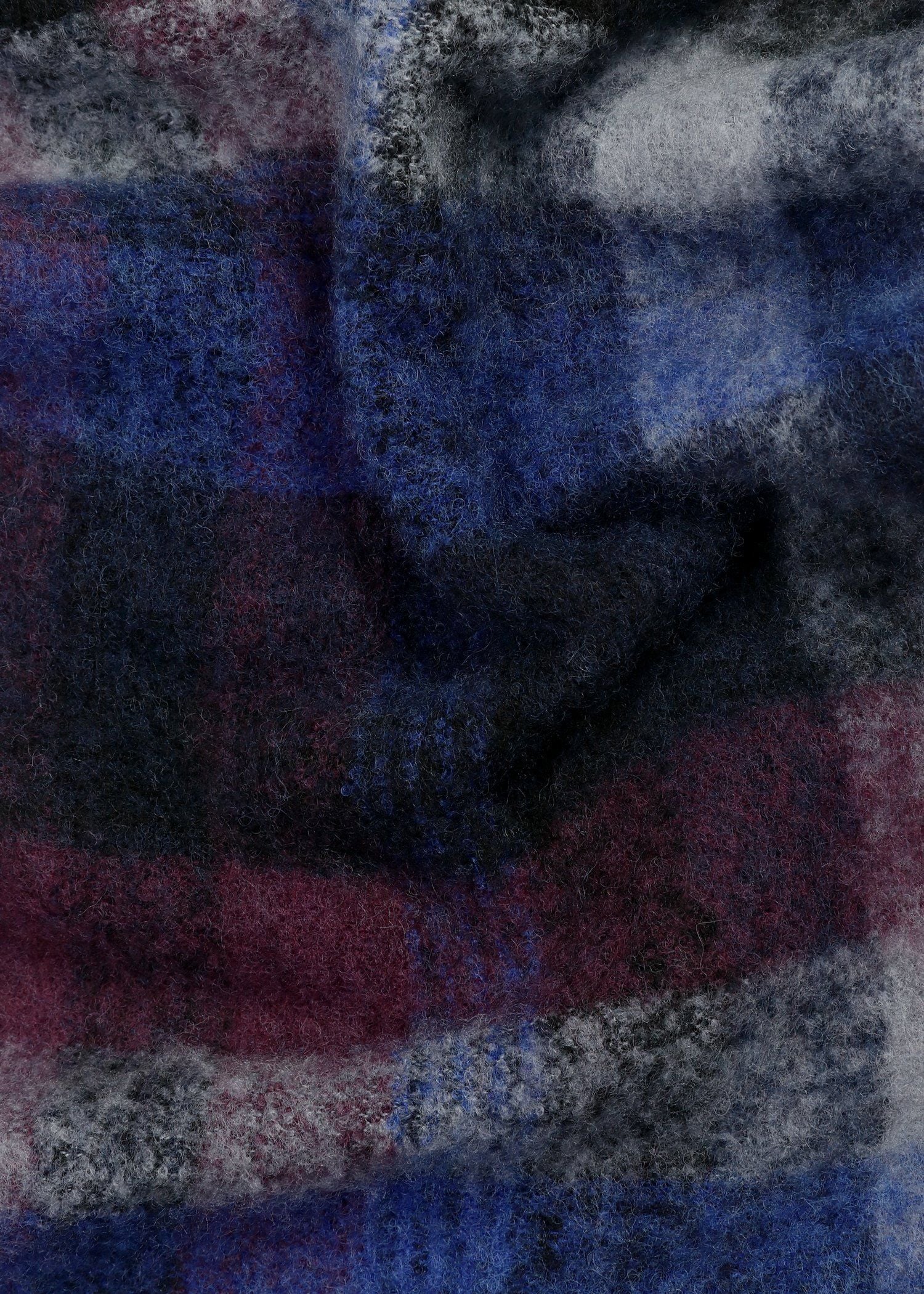 "Cropped Logo" メリノウール チェックマフラー