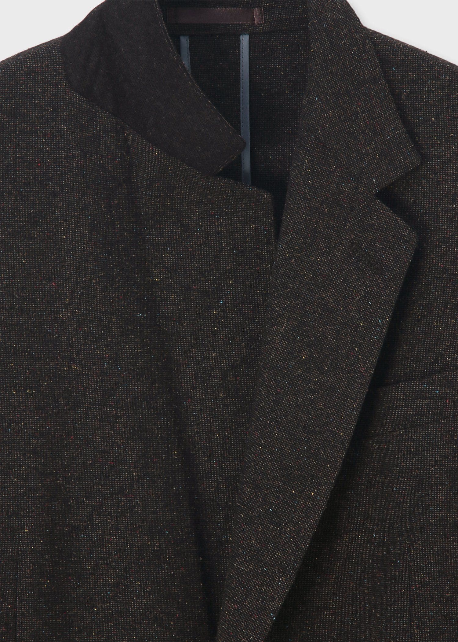 ウールシルク カラーネップツィード 2Bジャケット（ダークブラウン