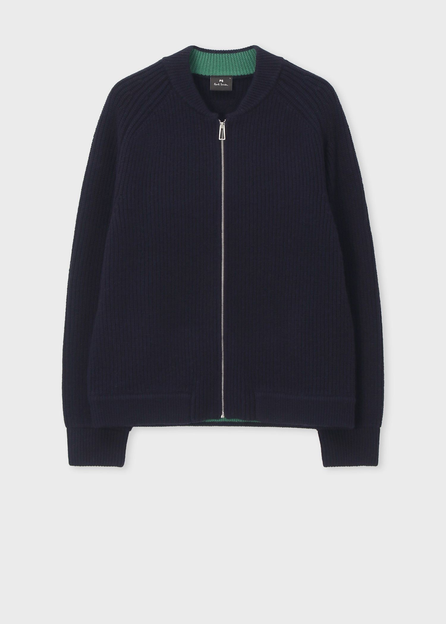 コントラストカラー ジップカーディガン(ネイビー) |ポール・スミス コントラストカラー ジップカーディガン(ネイビー) |ポール・スミス