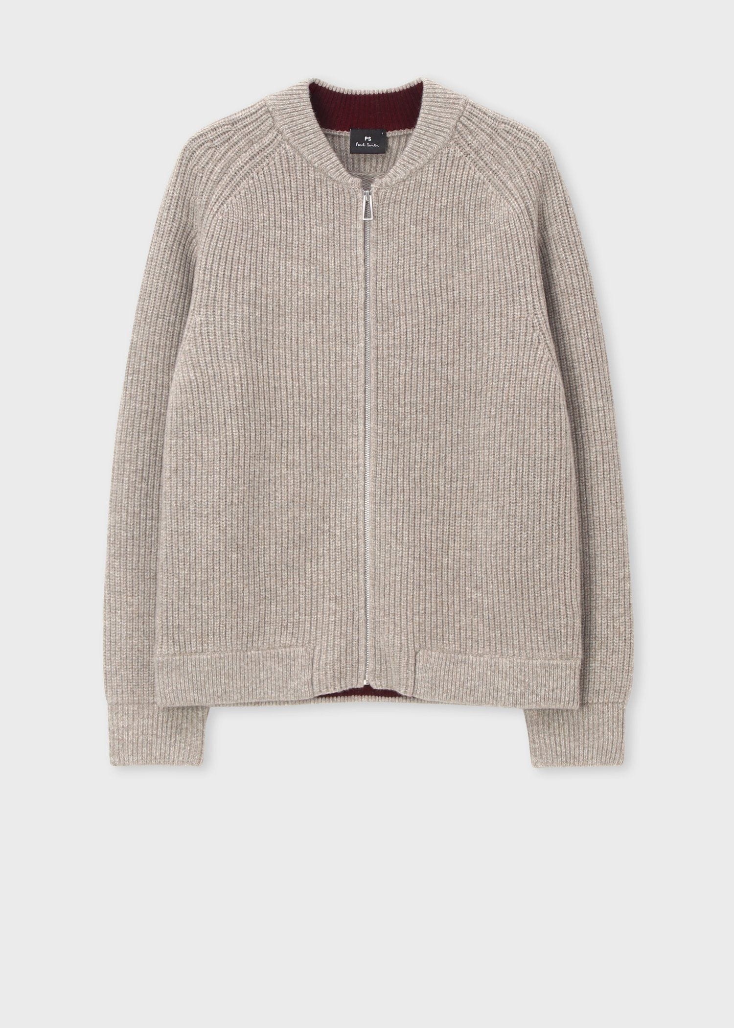 コントラストカラー ジップカーディガン（ネイビー） ｜ポール・スミス