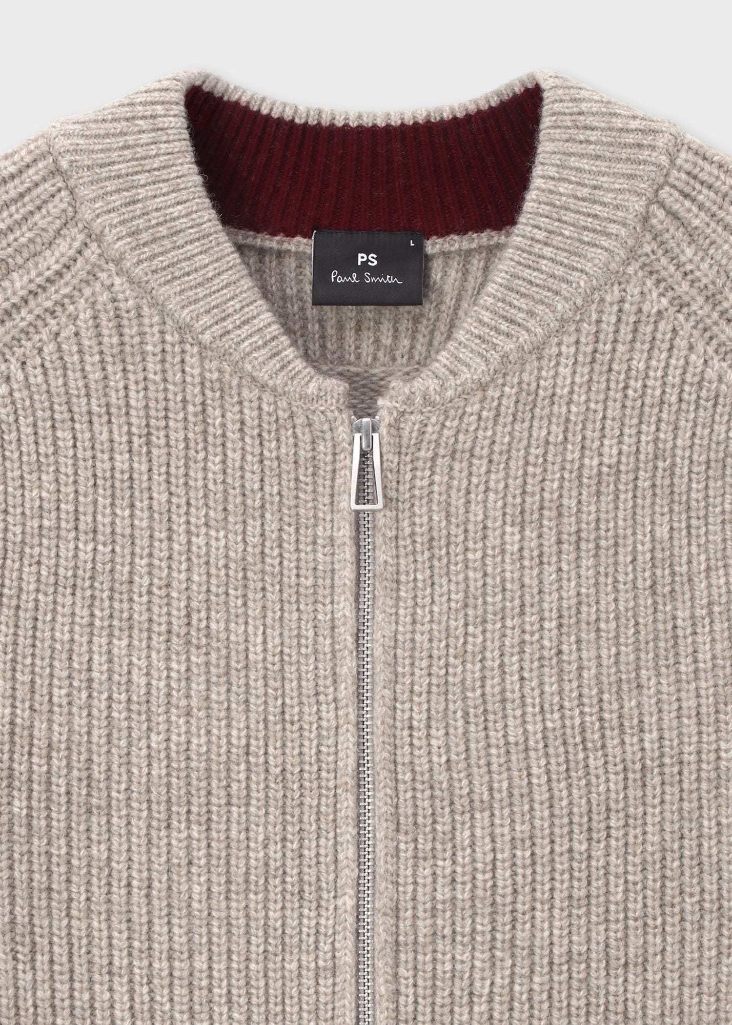 コントラストカラー ジップカーディガン