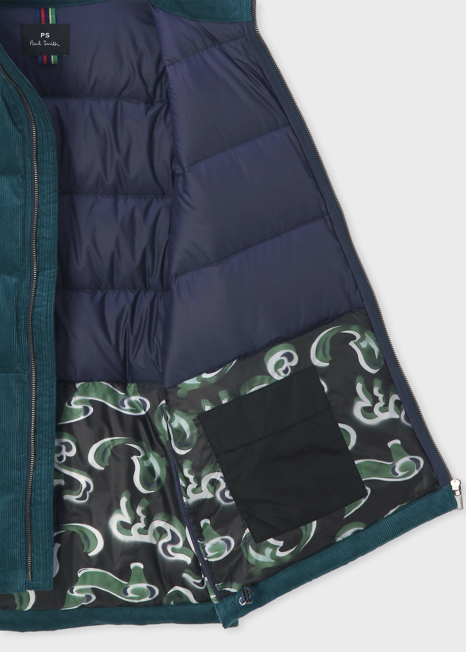 ナローウェールコーデュロイ ダウンジャケット（ターコイズ） ｜ポール