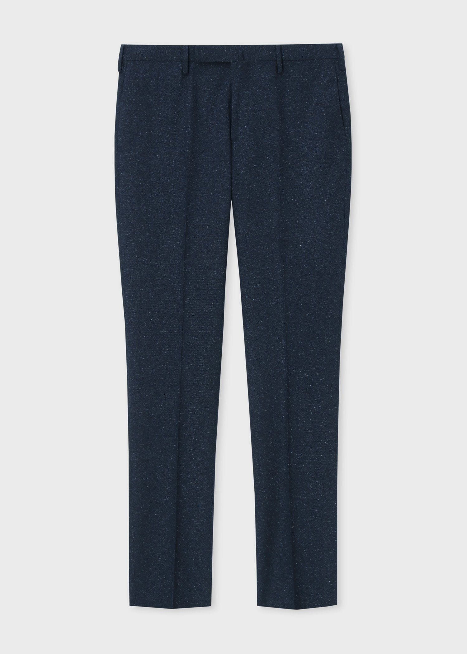 ウールシルク カラーネップツィード テーパード トラウザーズ