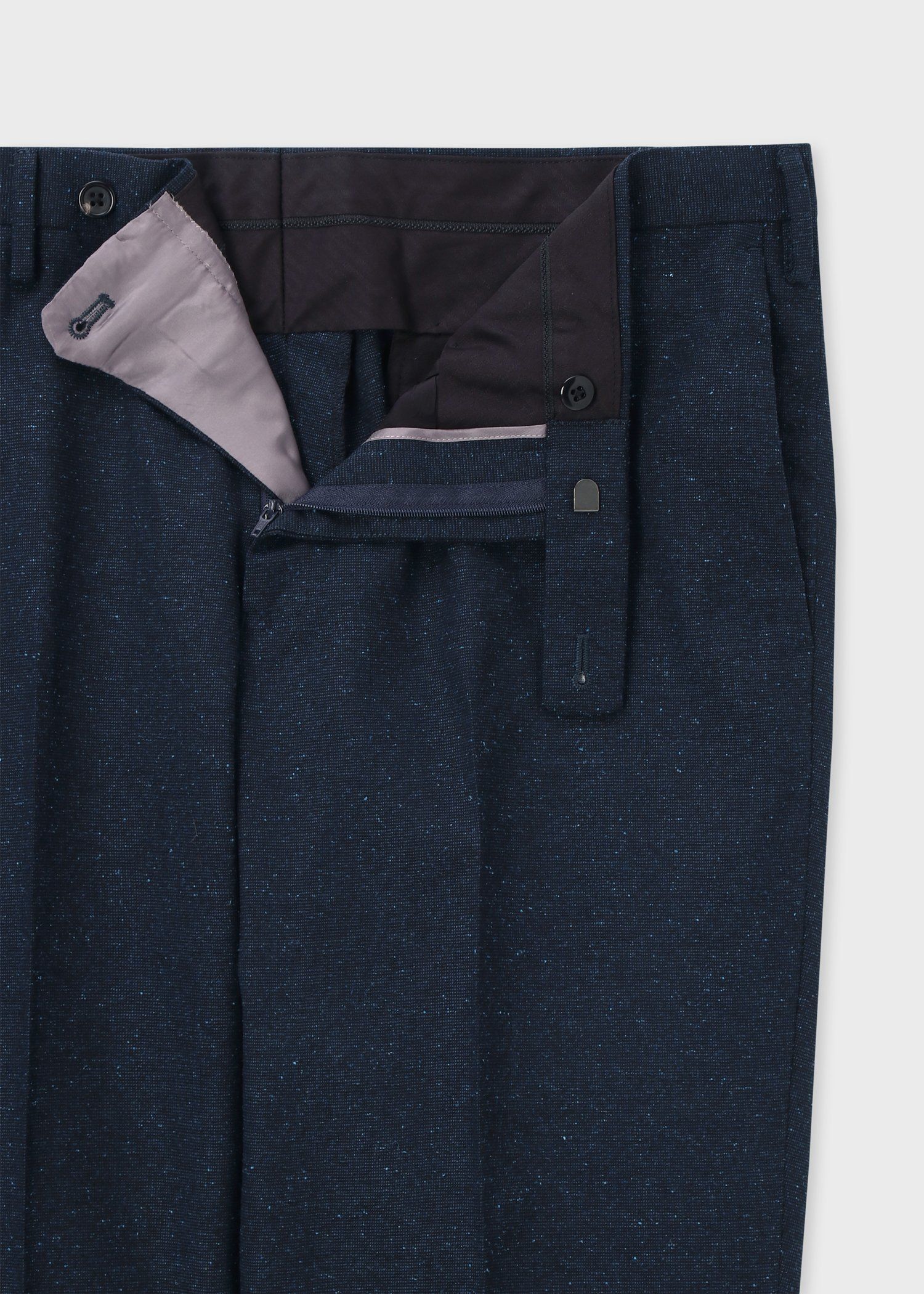 ウールシルク カラーネップツィード テーパード トラウザーズ